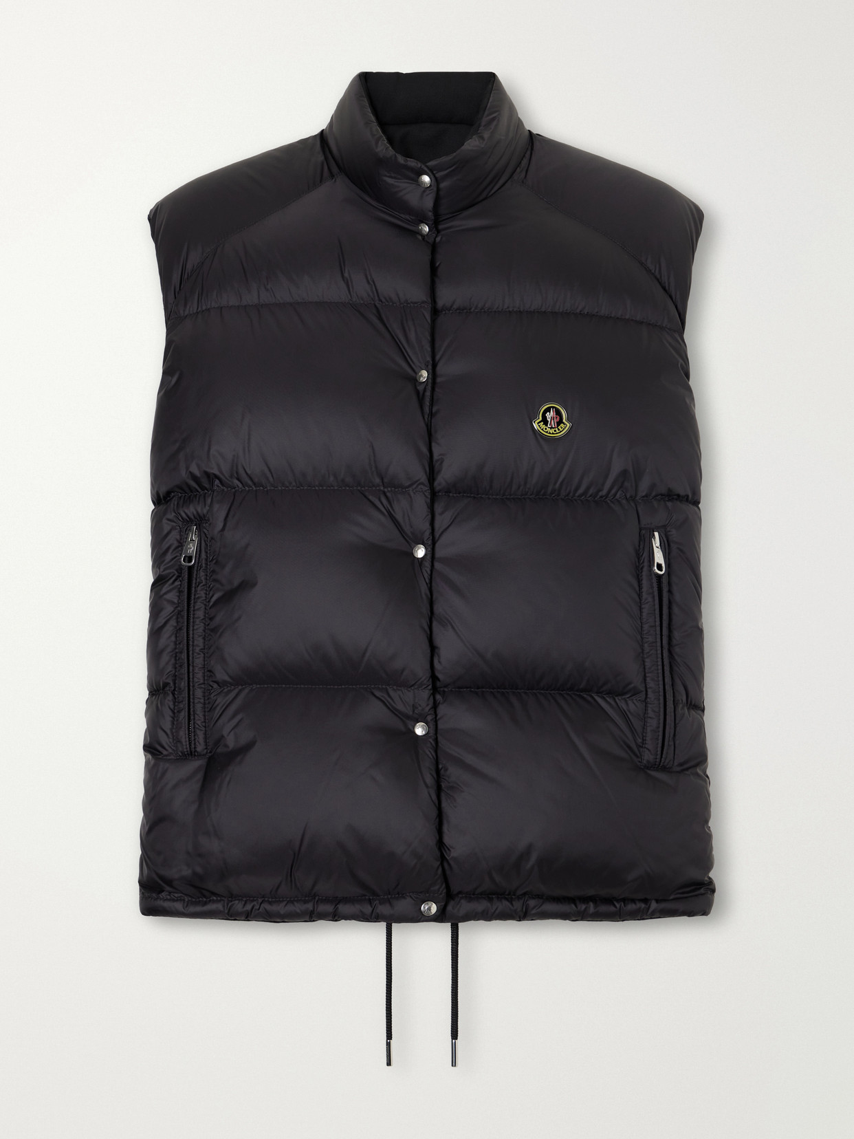 Moncler Logo-appliquéd Quilted Shell Down Vest In Black