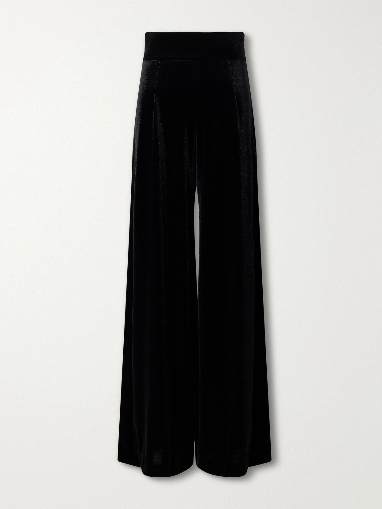 Loretta Caponi Egnazia High-waist Wide-leg Satin Pants In Black