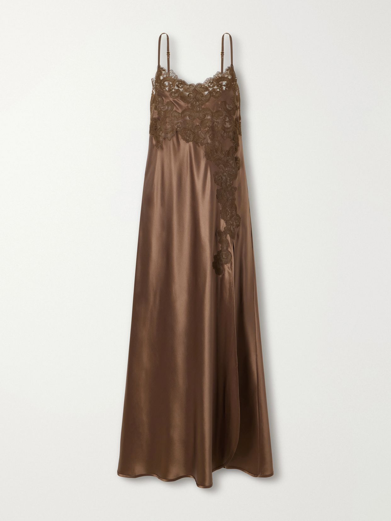 Grimilde lace-trimmed silk maxi dress