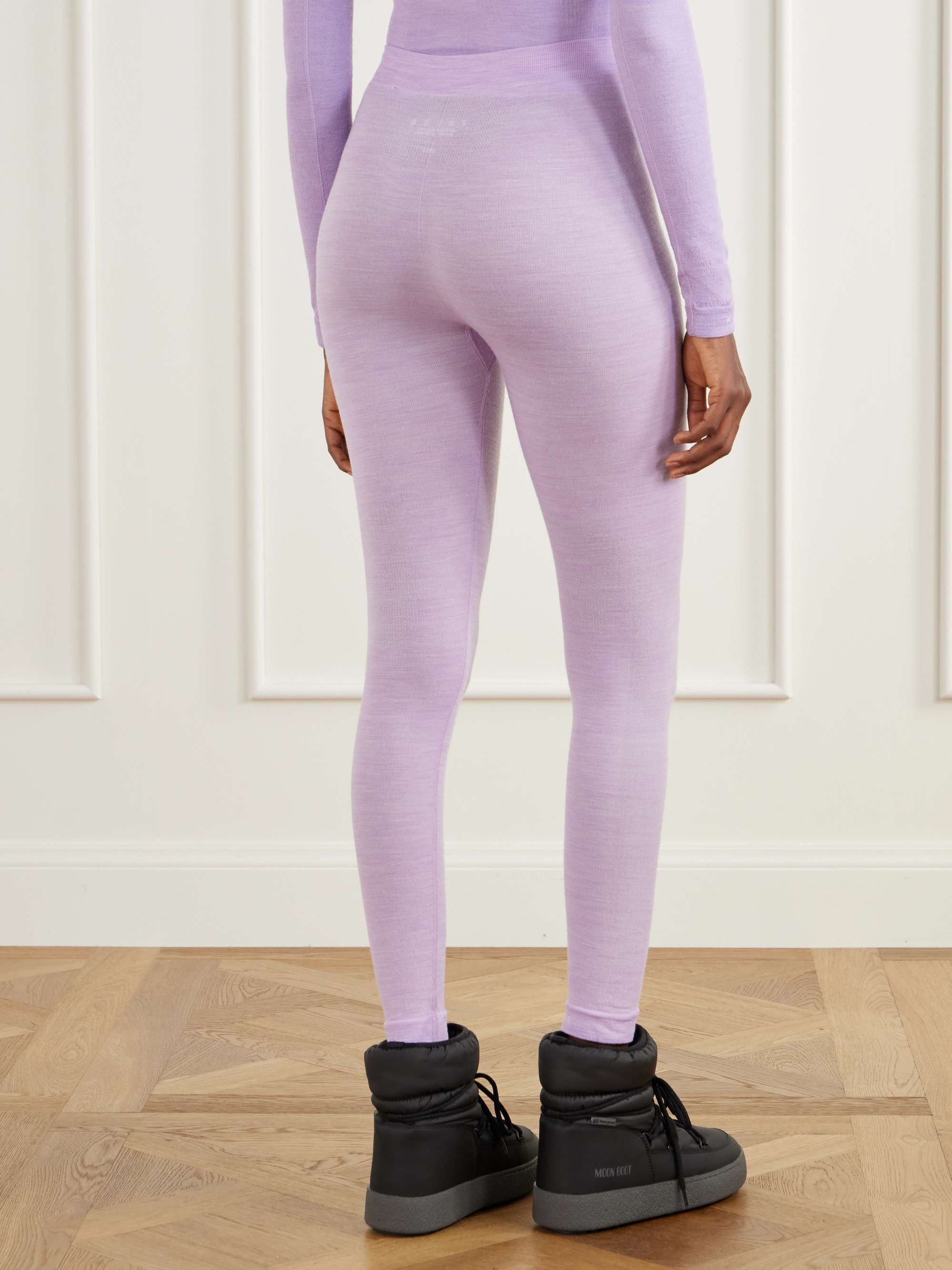 FALKE ERGONOMIC SPORT SYSTEM Paneled technical stretch wool-blend leggings