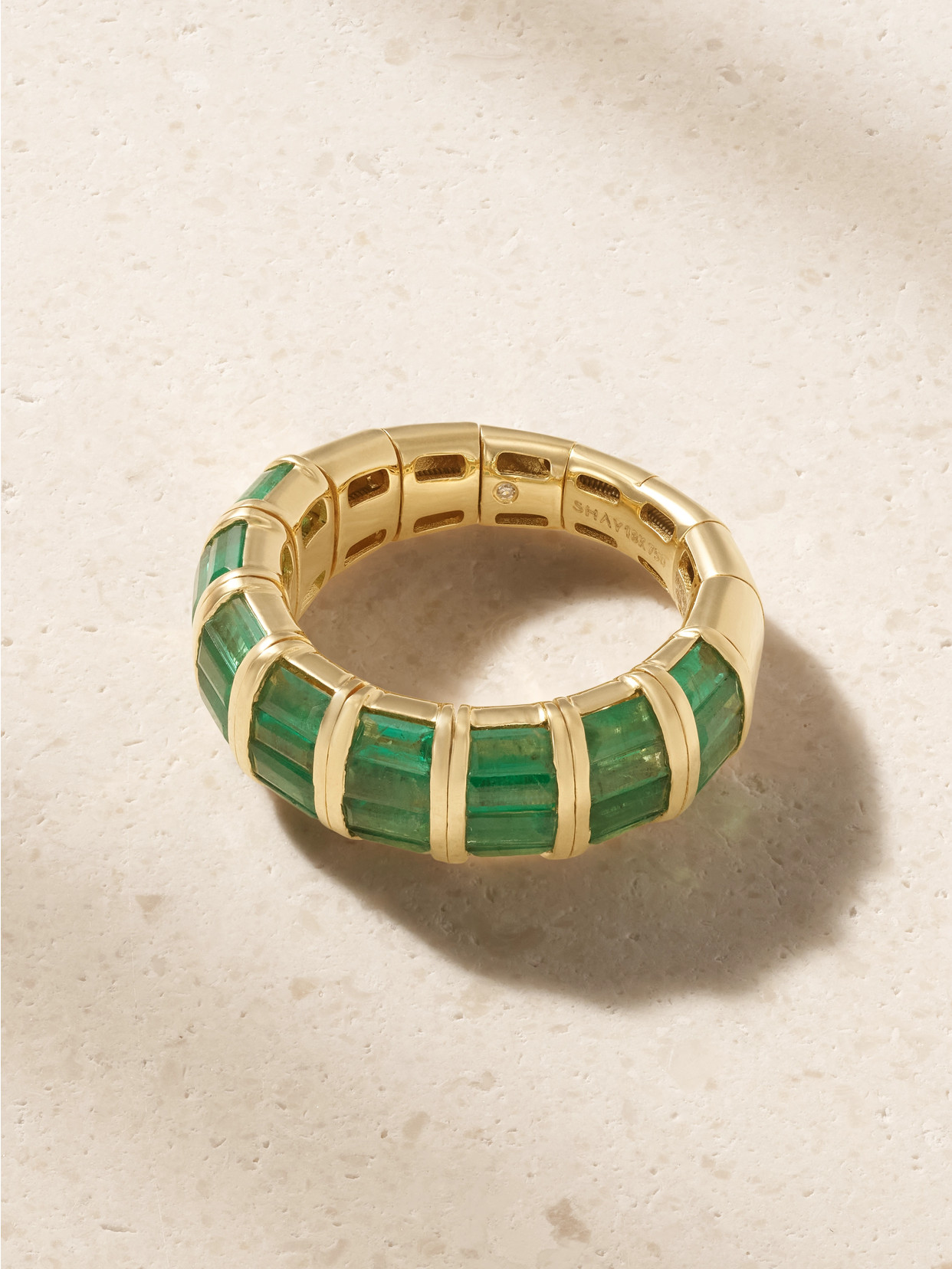Shay 18-karat Gold Emerald Ring In Green