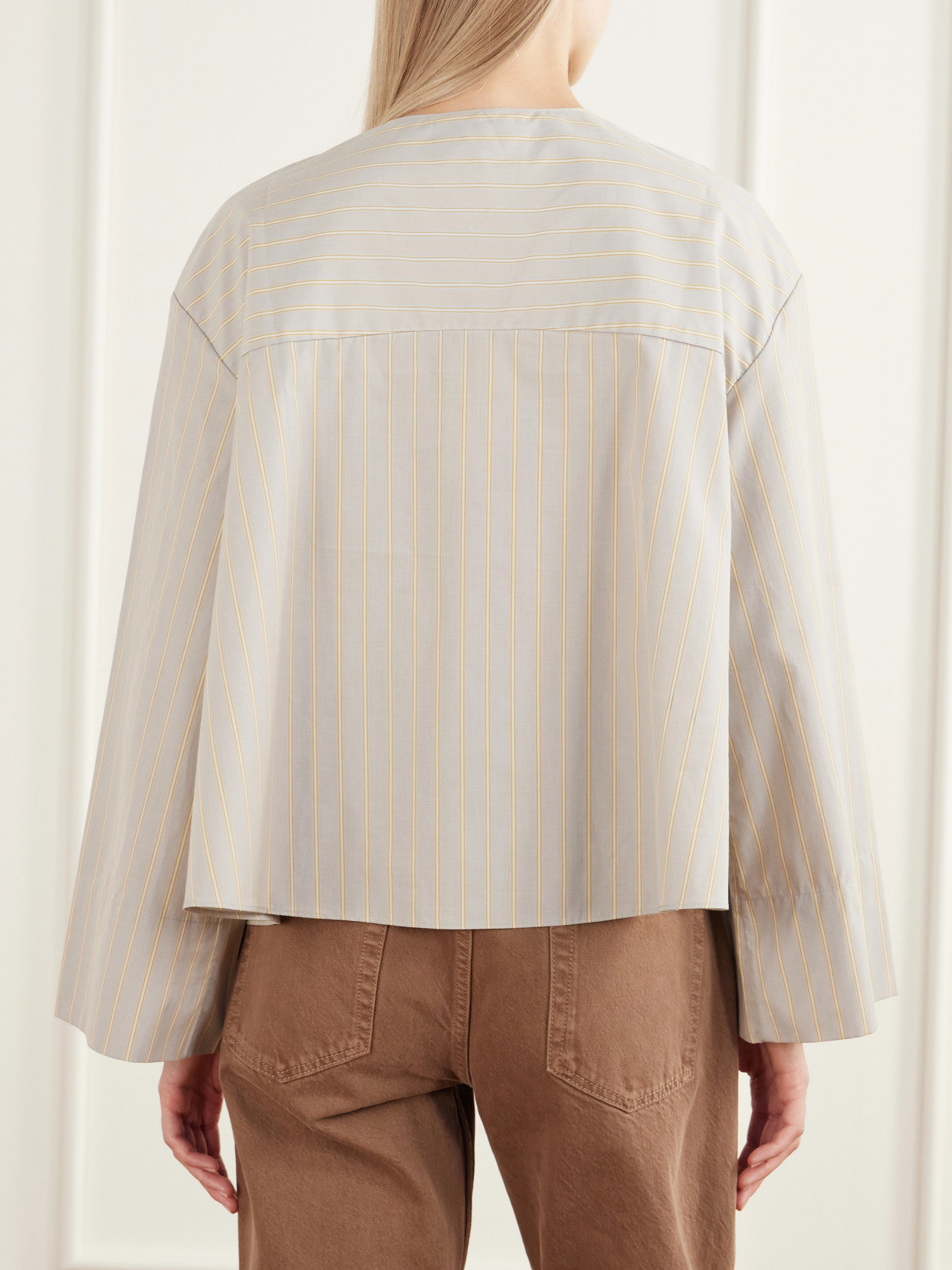 Marguerite Striped Cotton-Poplin Blouse