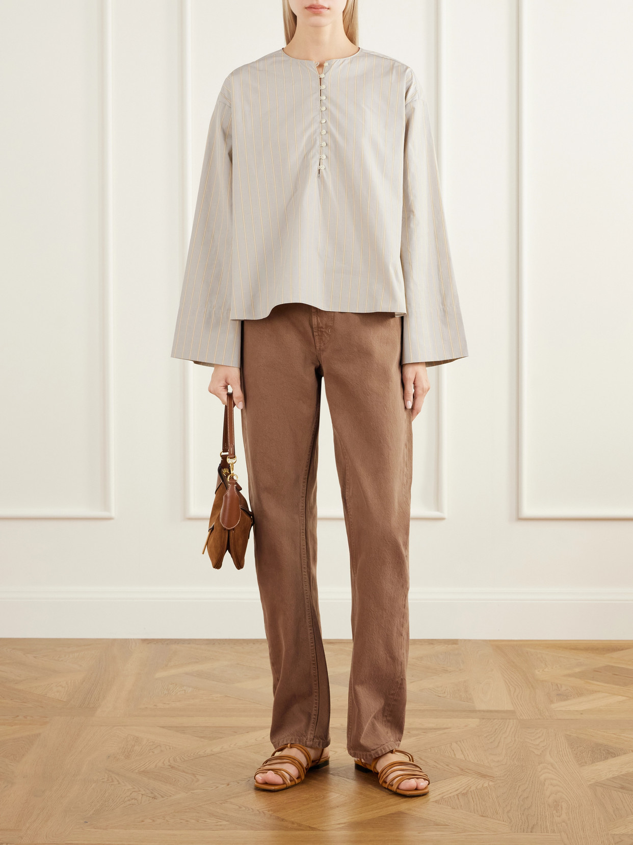 Marguerite Striped Cotton-Poplin Blouse
