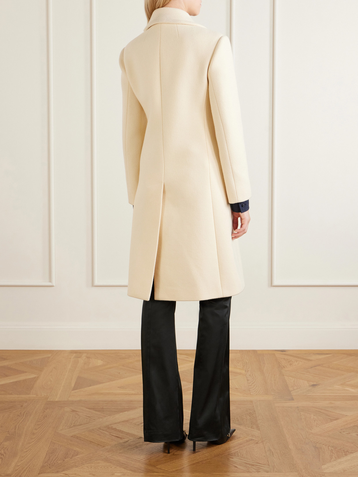 Double-Breasted Wool-Blend Coat