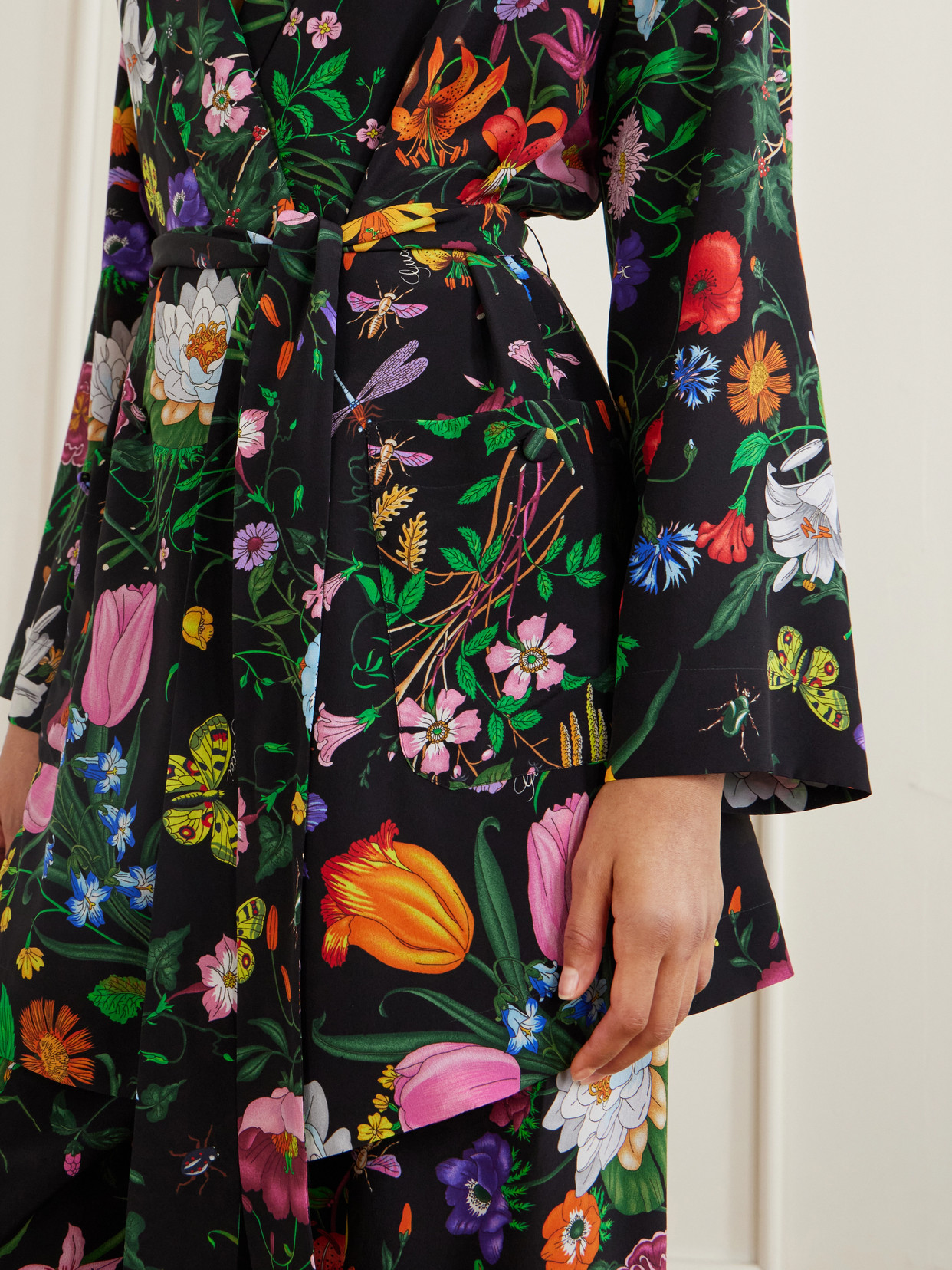 Flora Printed Silk-Twill Blouse