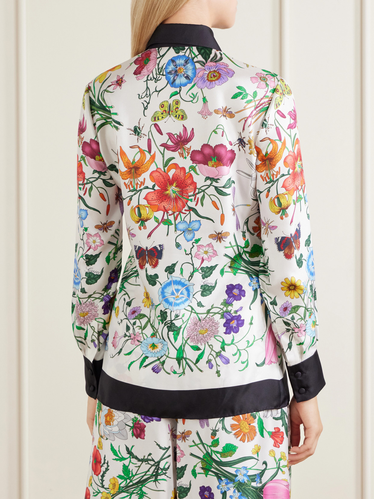 Floral Place Printed Silk-Twill Blouse