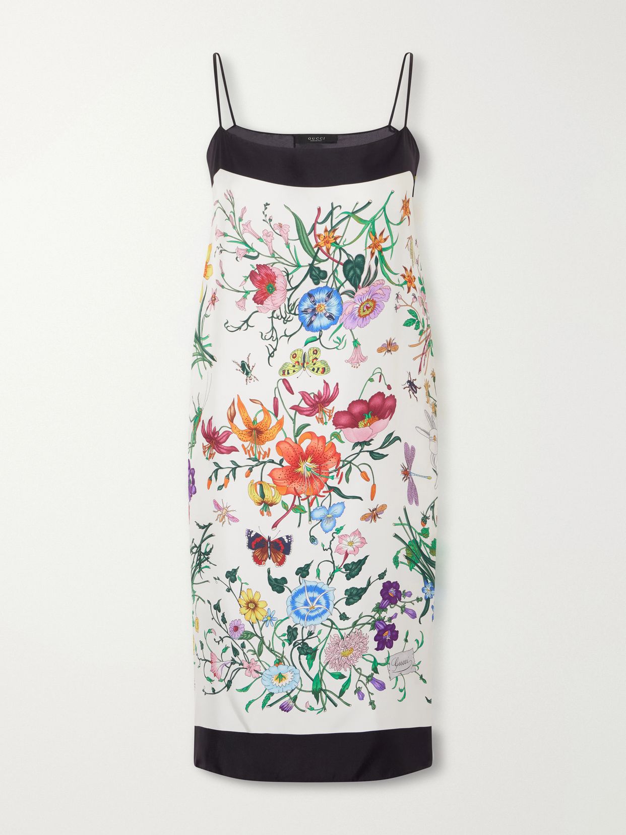 Flora Place printed silk-twill midi dress
