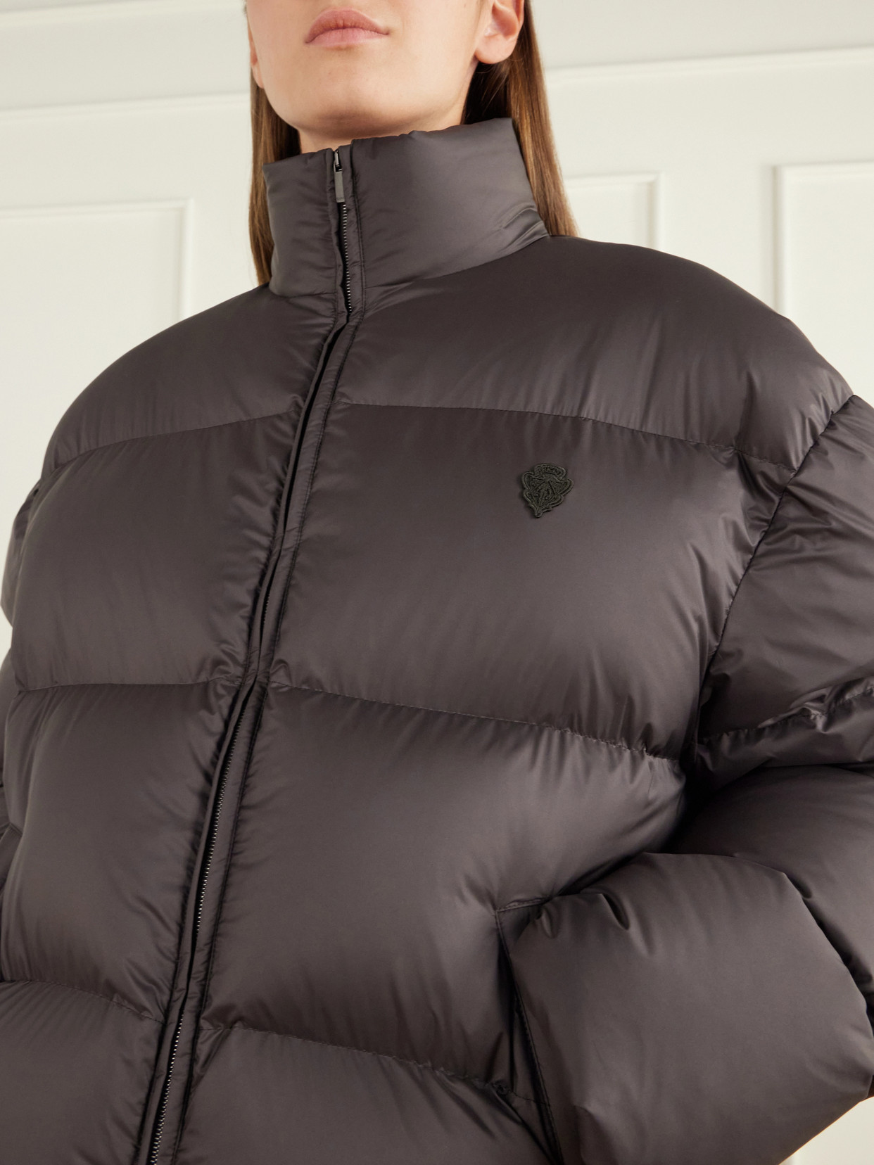 Logo-Embroidered Quilted Shell Down Jacket