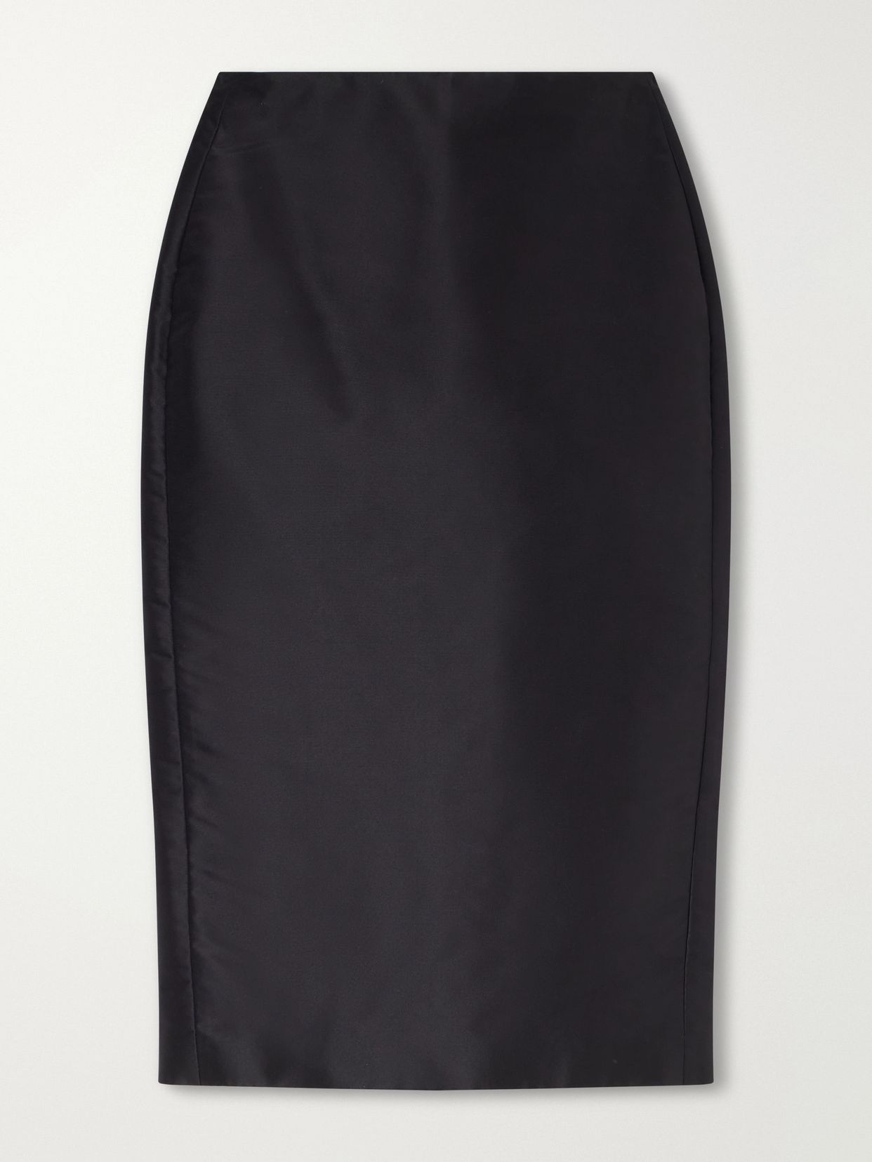 silk faille midi skirt