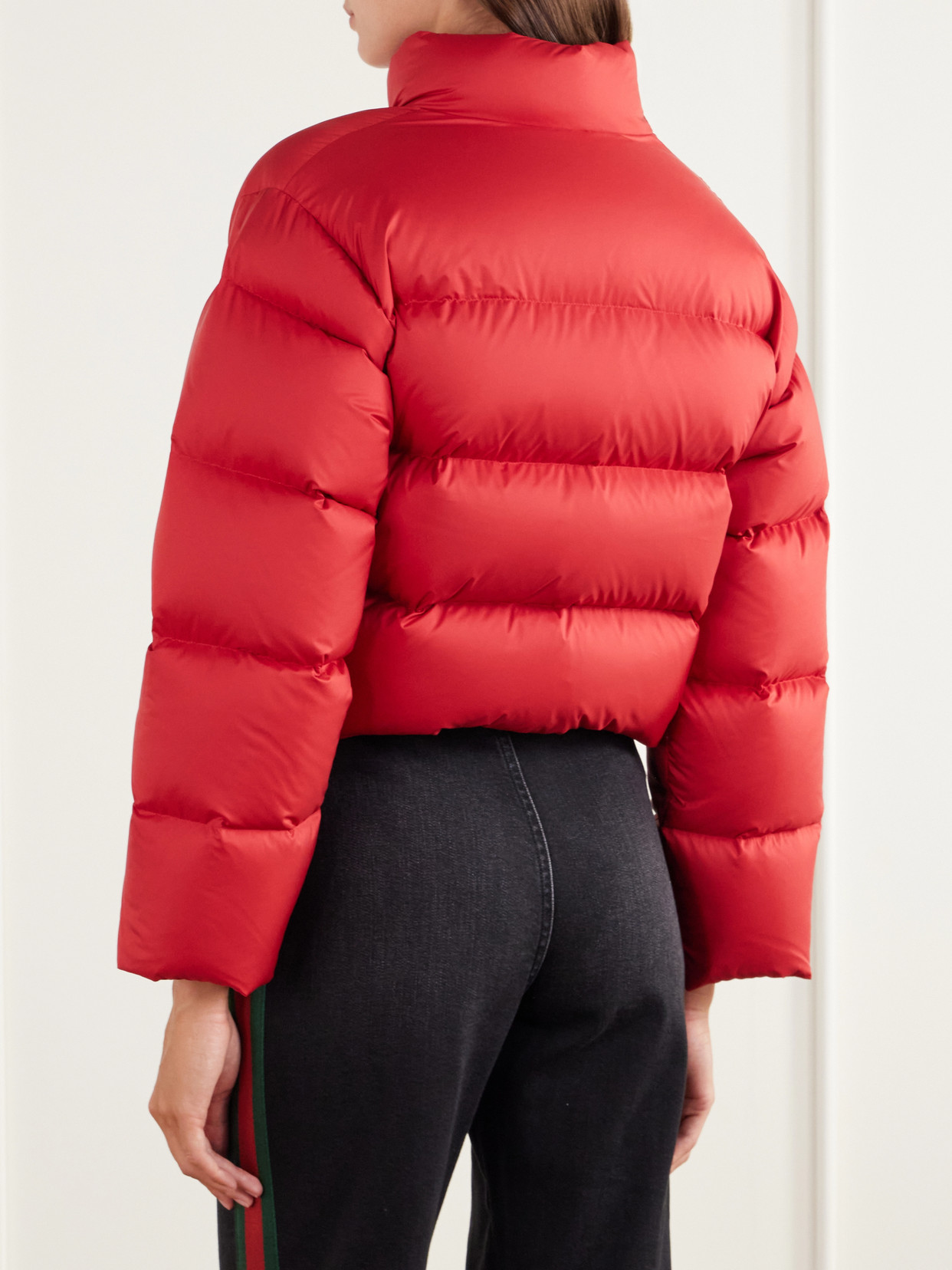 Cropped Logo-Appliquéd Quilted Shell Down Jacket