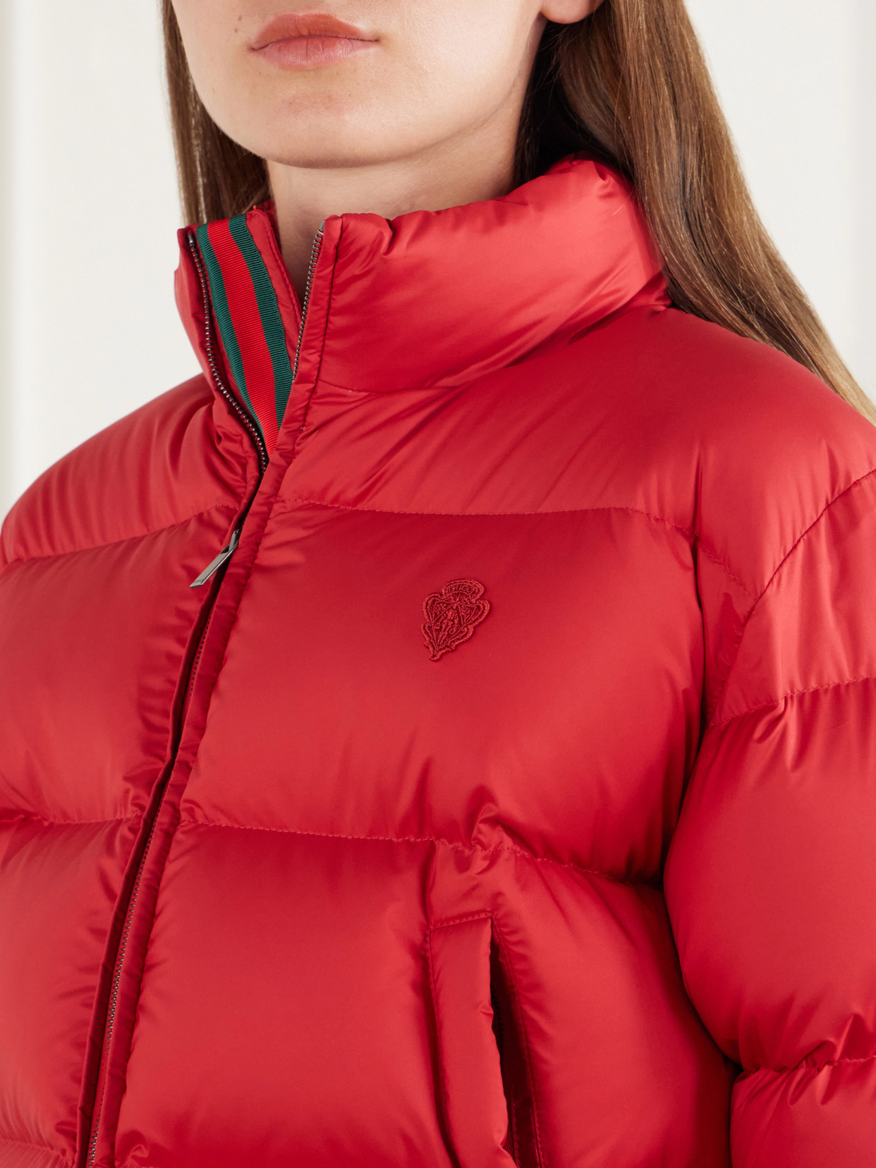 Cropped Logo-Appliquéd Quilted Shell Down Jacket