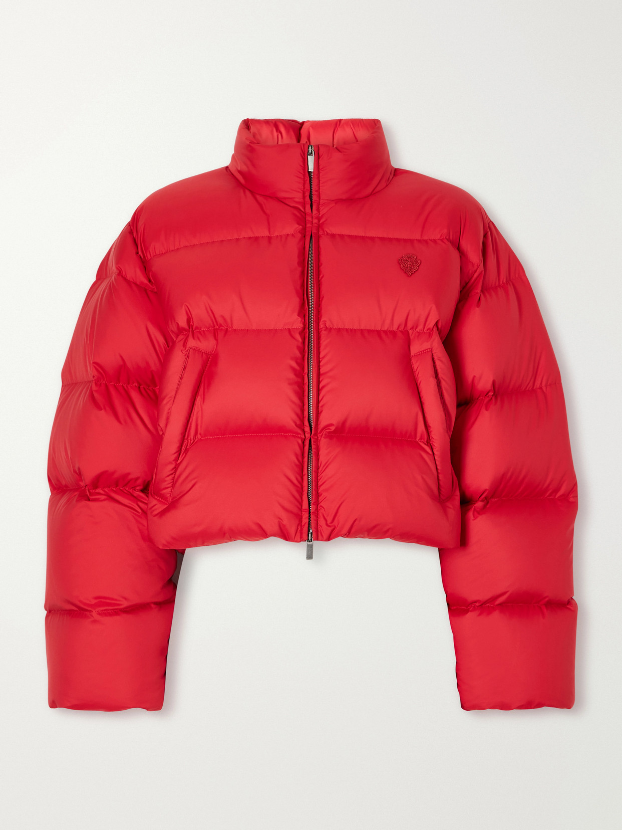 Cropped Logo-Appliquéd Quilted Shell Down Jacket