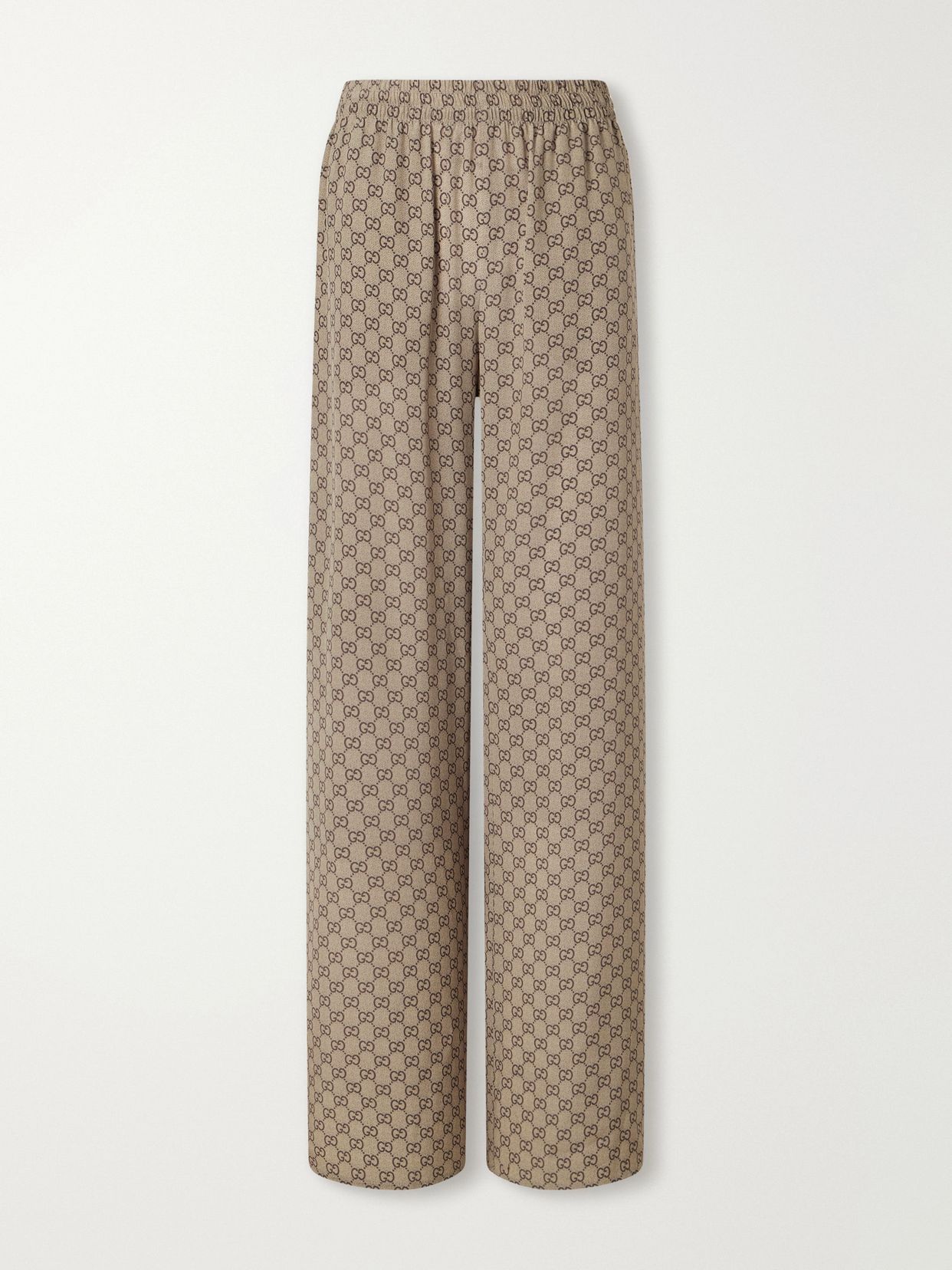GG Supreme printed silk wide-leg pants