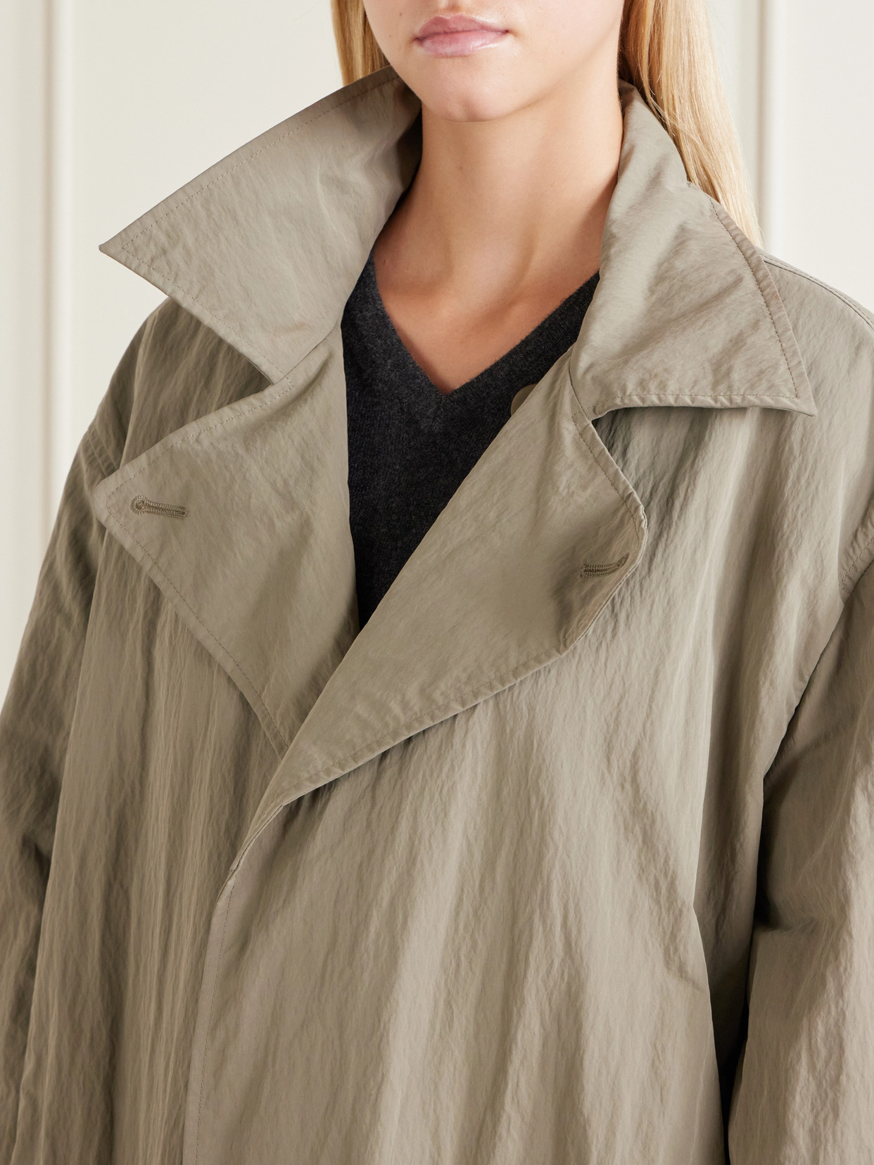 Crinkled Trench Coat