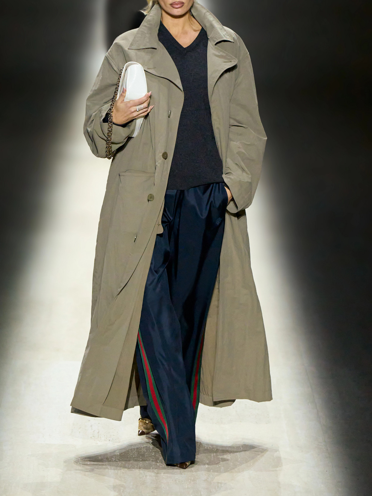 Crinkled Trench Coat