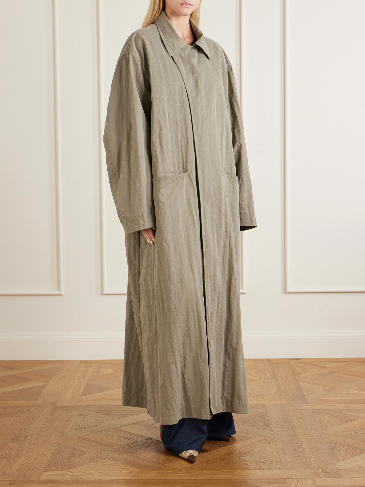 Crinkled Trench Coat