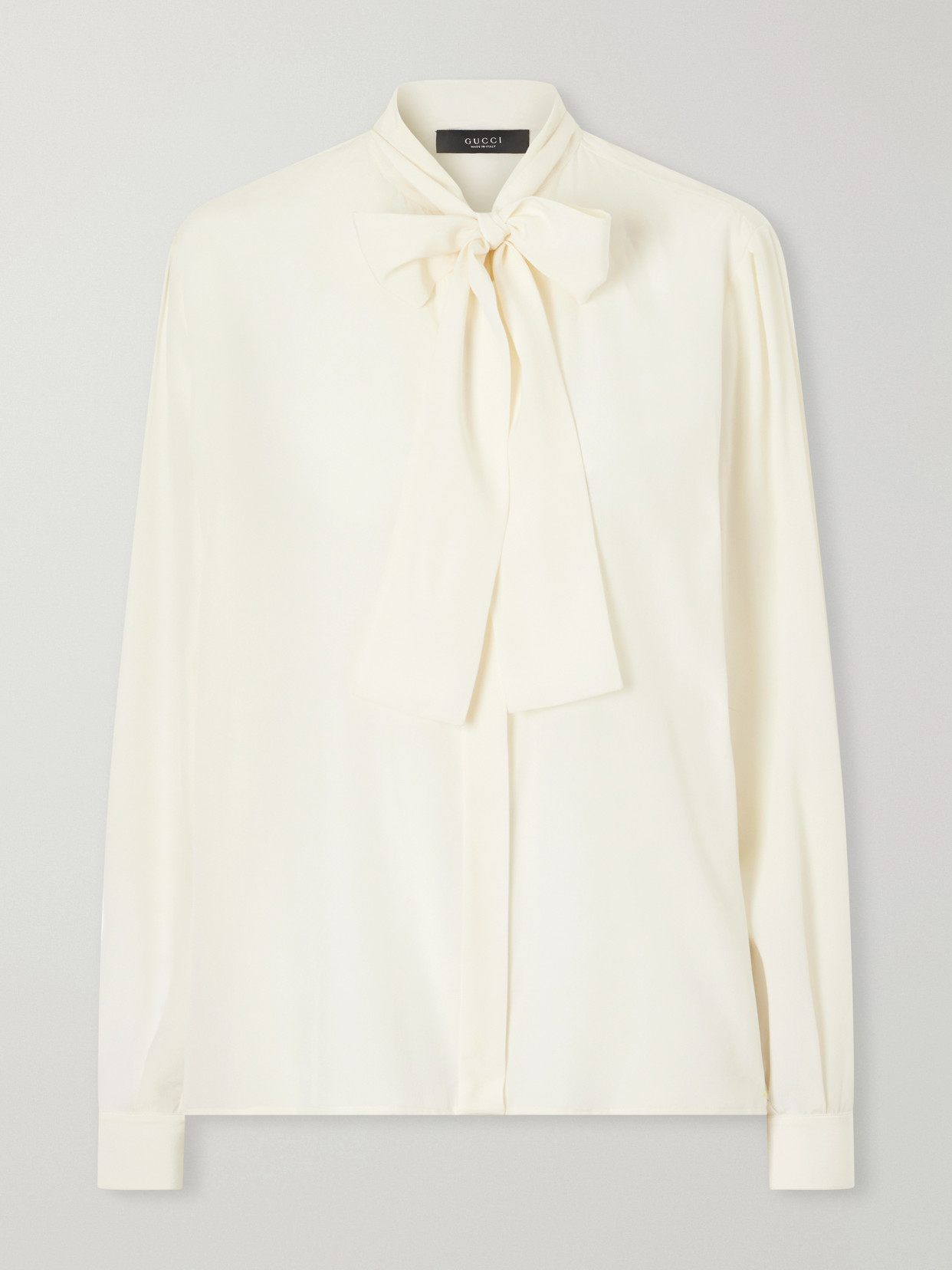 Pussy-Bow Silk Crepe De Chine Blouse