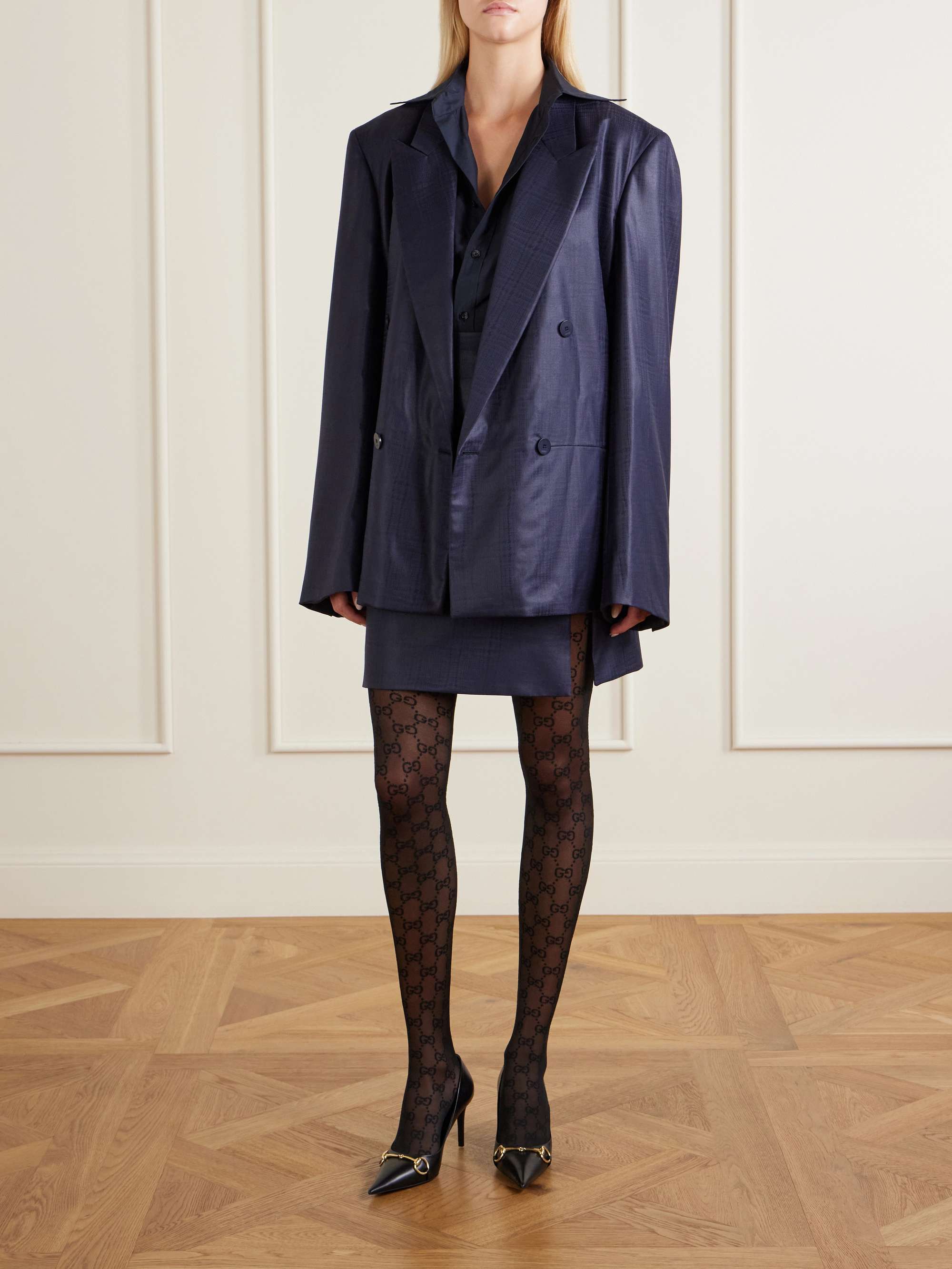 GUCCI Prince Of Wales wool-chintz blazer | NET-A-PORTER