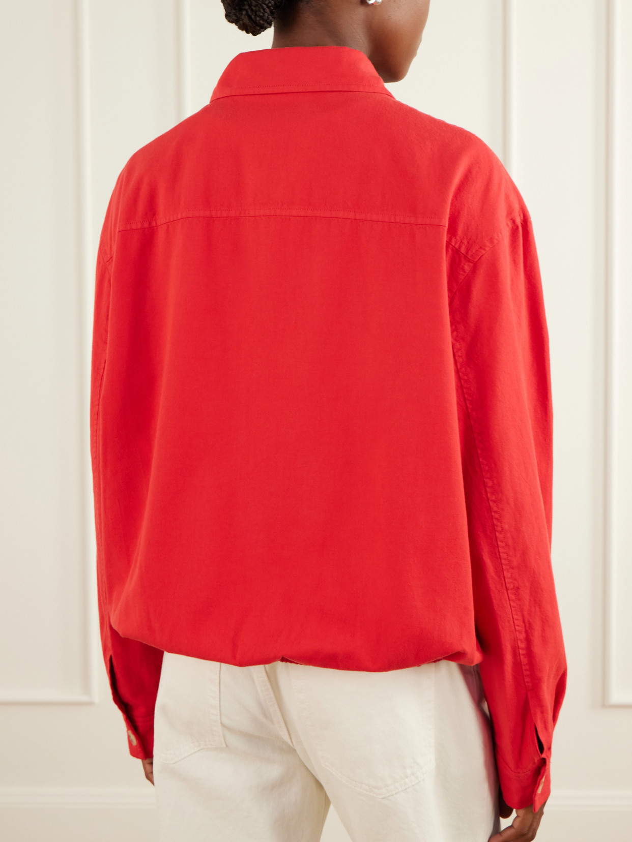 Frame Cotton-twill Jacket In Red