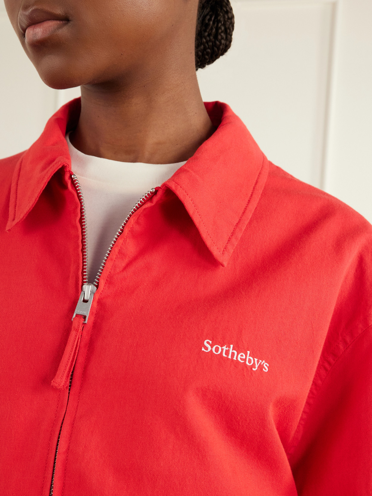 Frame Cotton-twill Jacket In Red