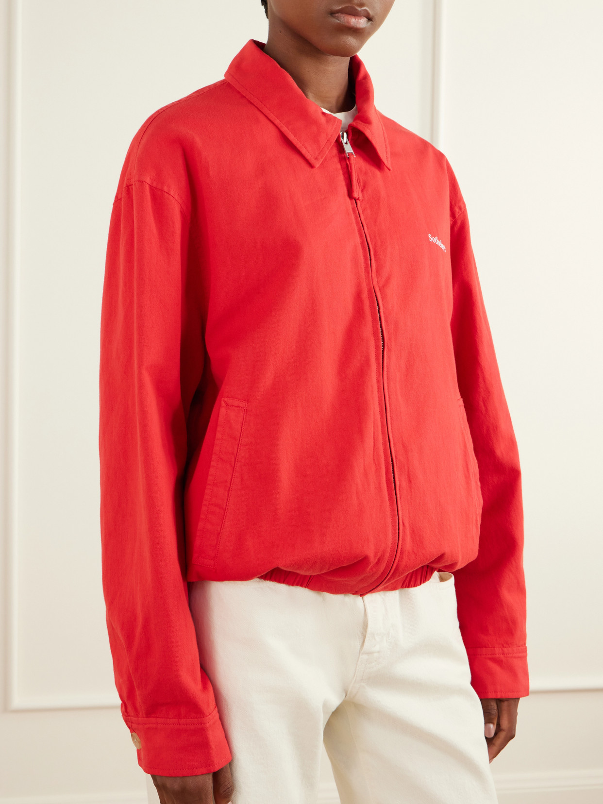 Frame Cotton-twill Jacket In Red