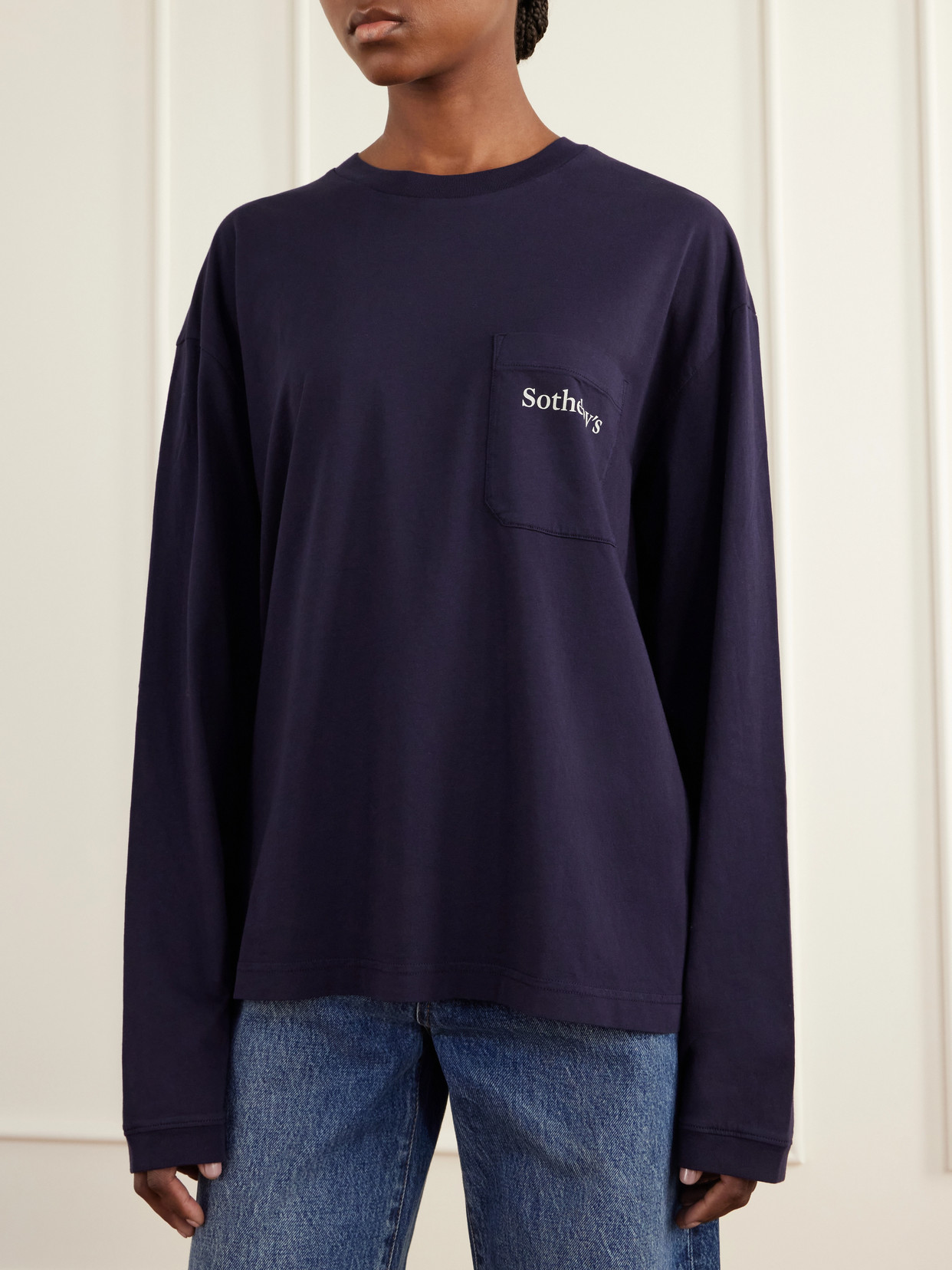 + Sotheby'S Logo-Embroidered Cotton-Jersey Sweatshirt