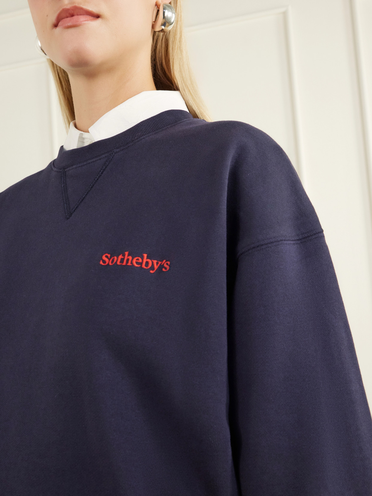 + Sotheby'S Logo-Embroidered Cotton-Jersey Sweatshirt