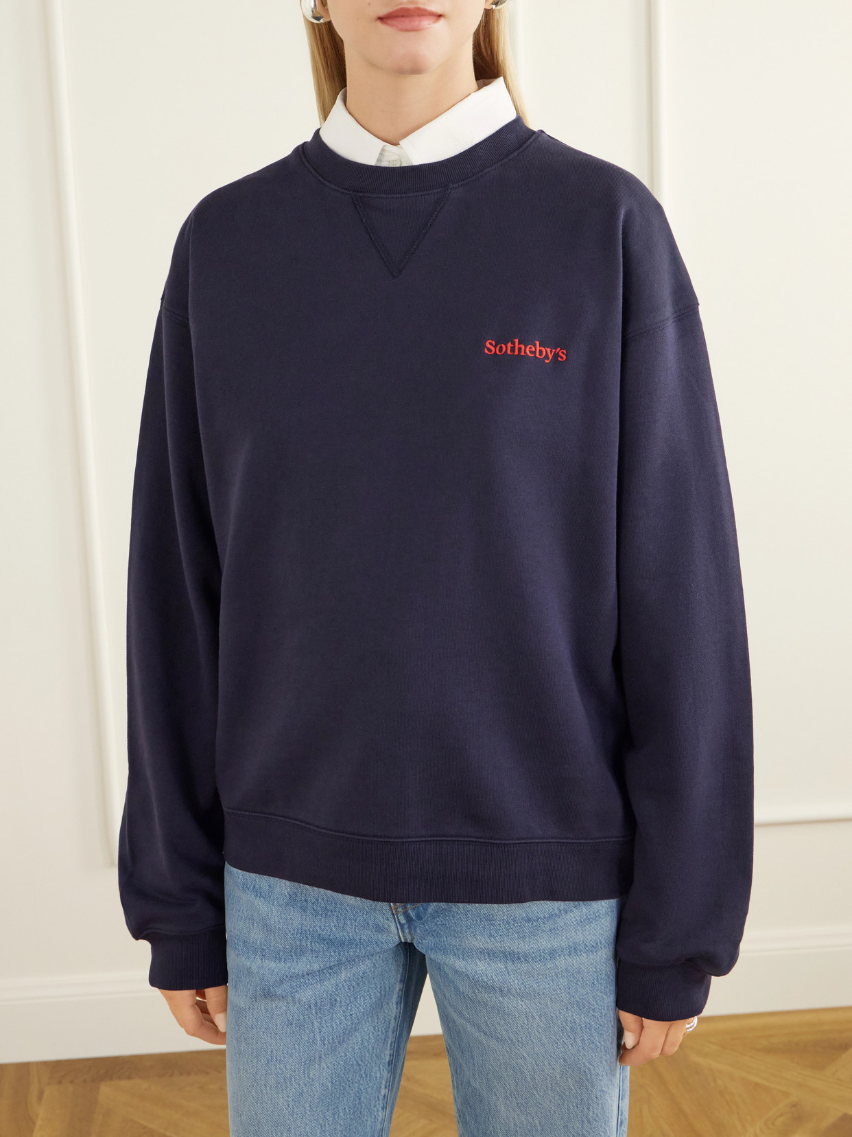+ Sotheby'S Logo-Embroidered Cotton-Jersey Sweatshirt