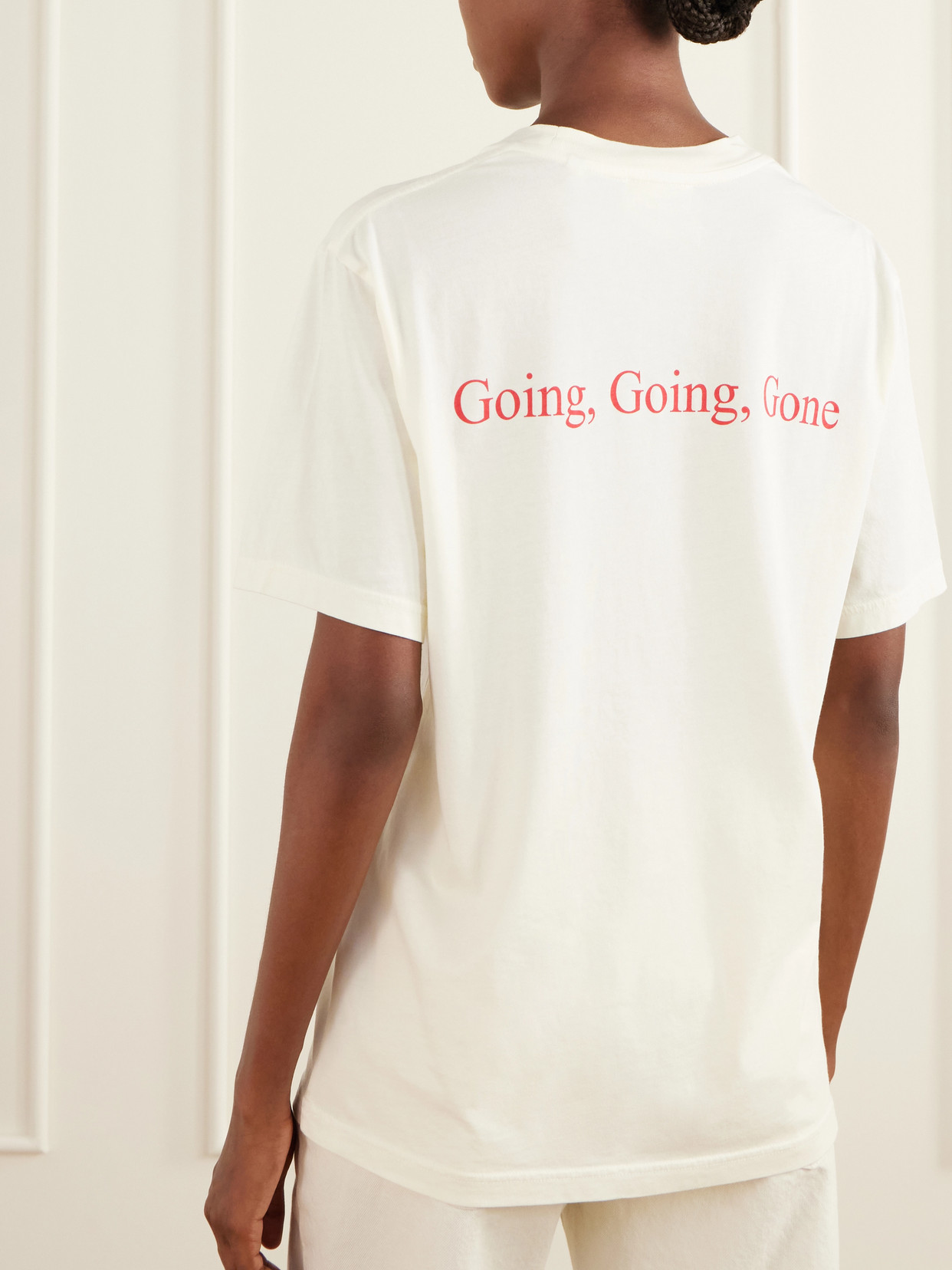Frame Printed Cotton-jersey T-shirt In White