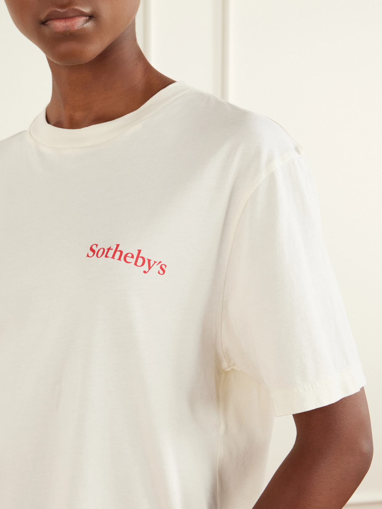 Frame Printed Cotton-jersey T-shirt In White