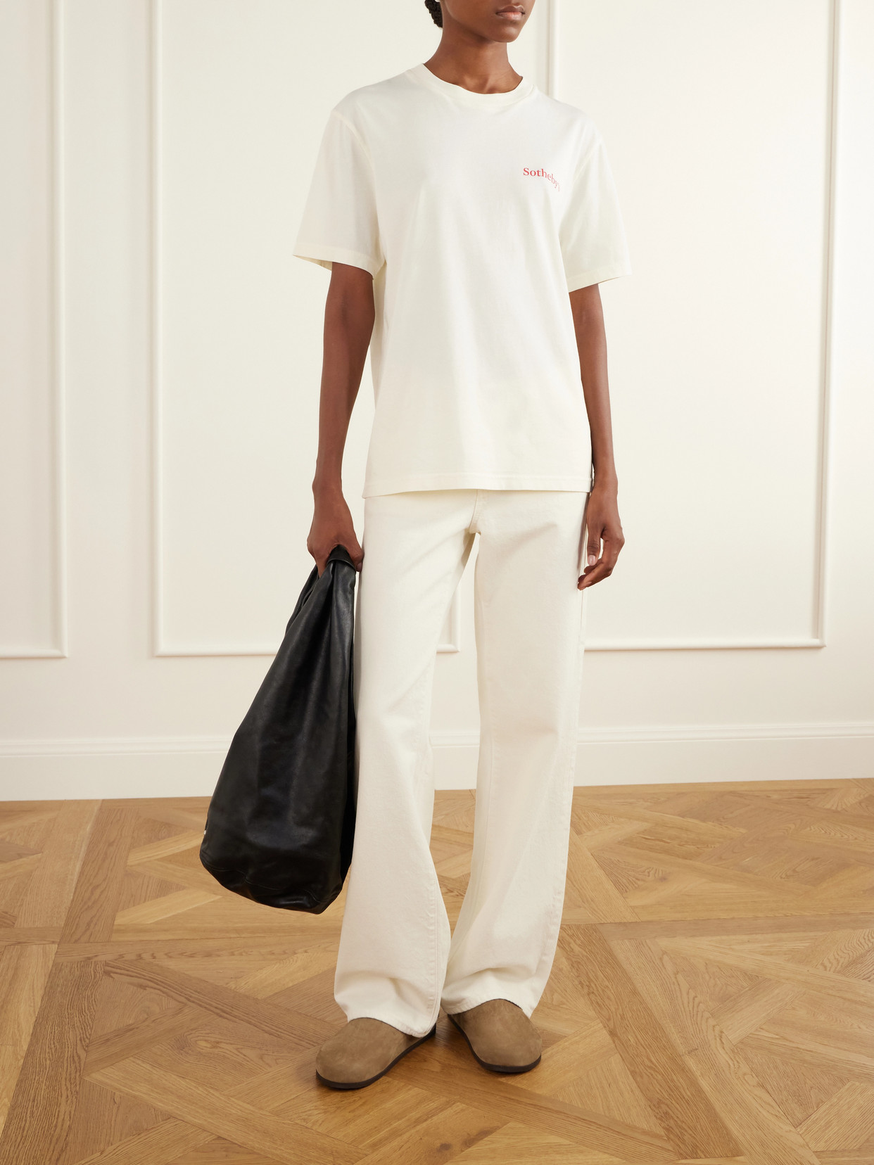 Frame Printed Cotton-jersey T-shirt In White
