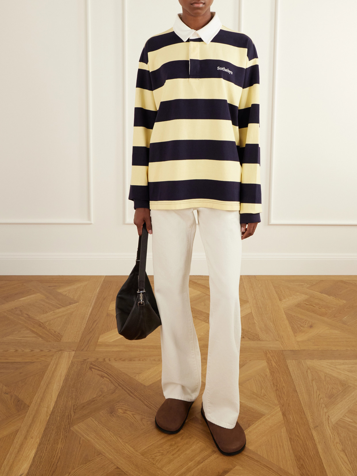+ Sotheby'S Striped Cotton-Jersey Polo Sweater