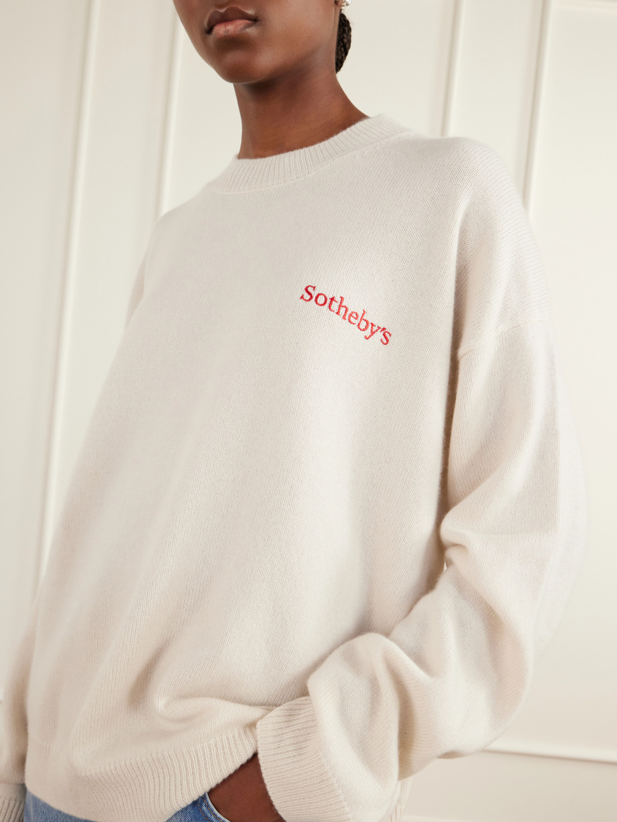+ Sotheby'S Logo-Embroidered Cashmere Sweater