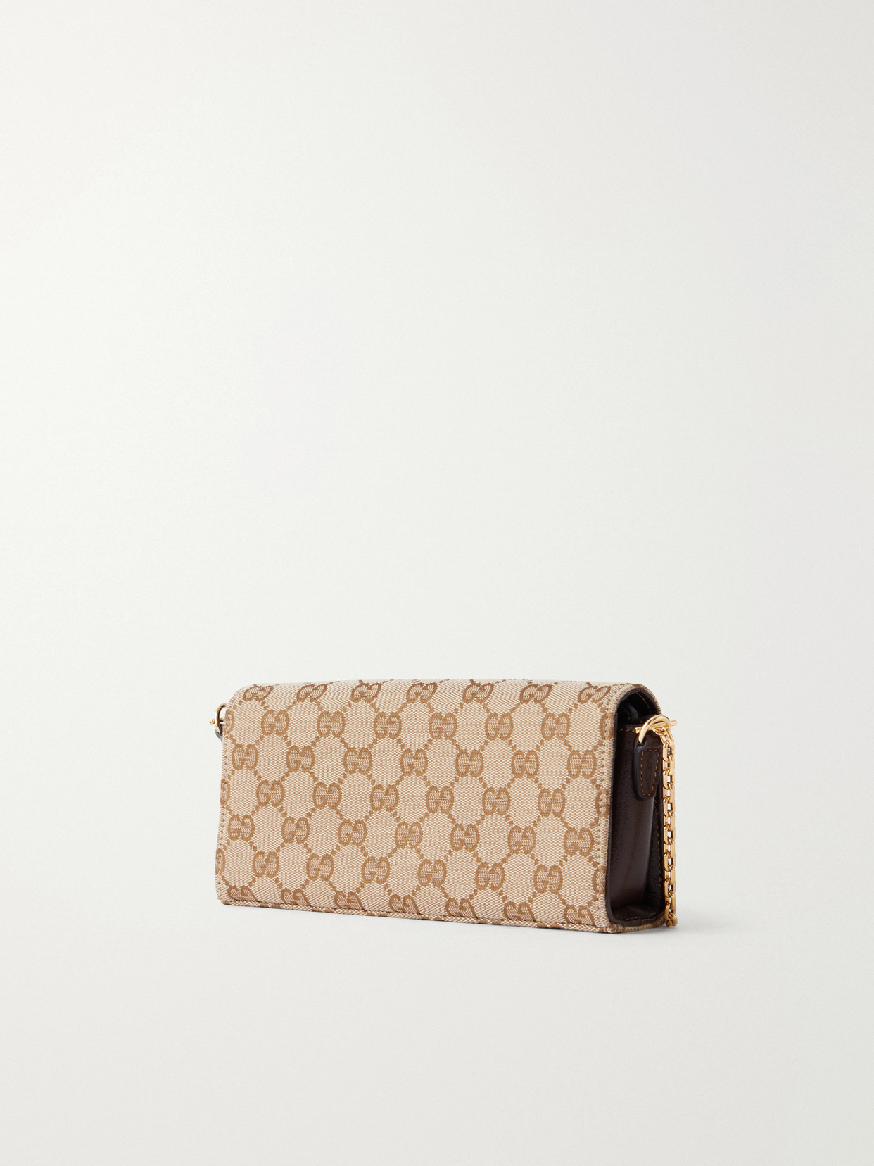 Ristretto Horsebit Embellished Canvas-Jacquard Shoulder Bag