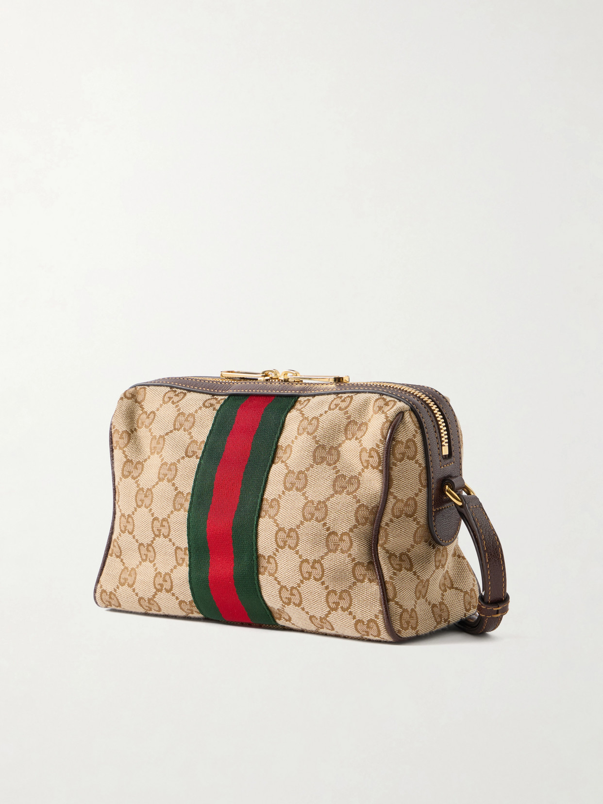 Camera Case Web-Trimmed Canvas Shoulder Bag