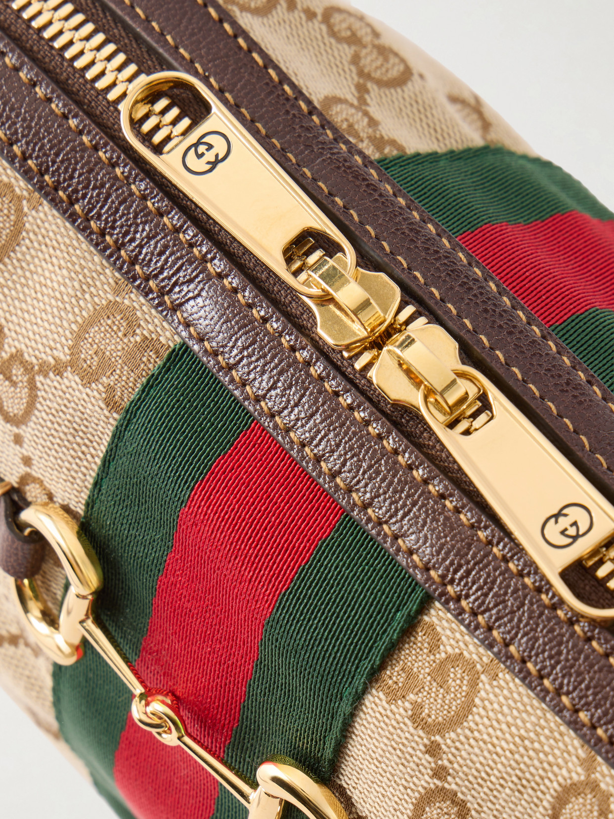 Camera Case Web-Trimmed Canvas Shoulder Bag