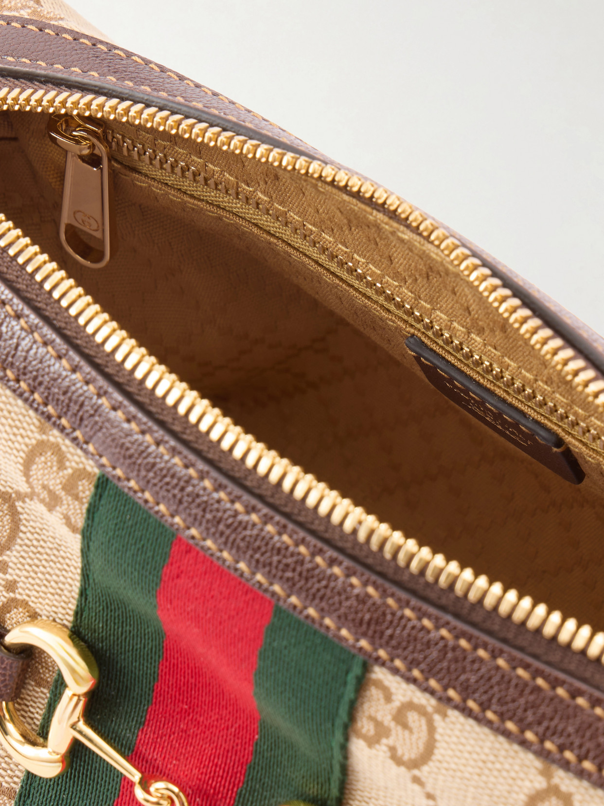 Camera Case Web-Trimmed Canvas Shoulder Bag