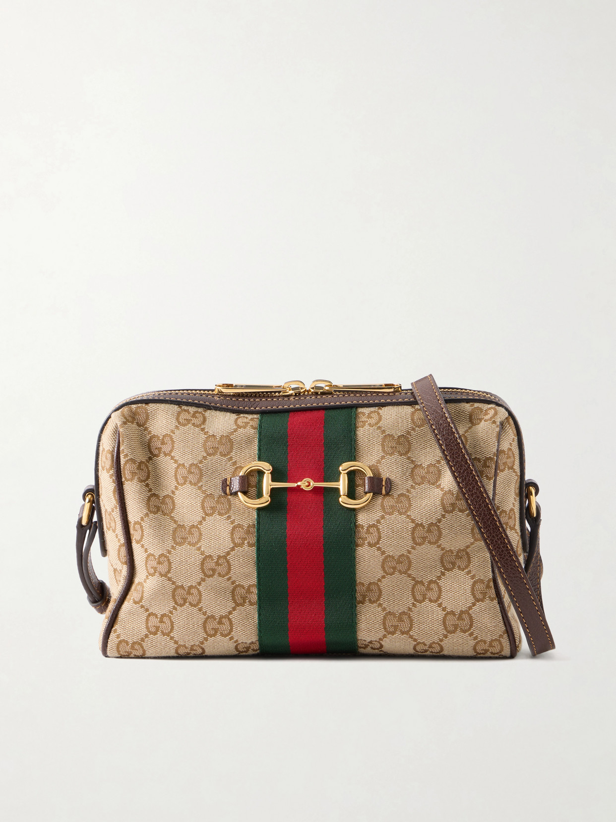 Camera Case Web-Trimmed Canvas Shoulder Bag