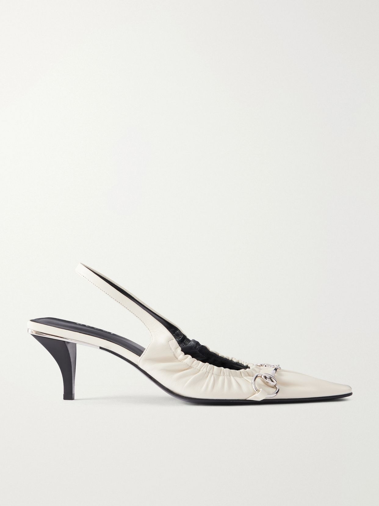 vittoria 55 horsebit embellished leather slingback pumps