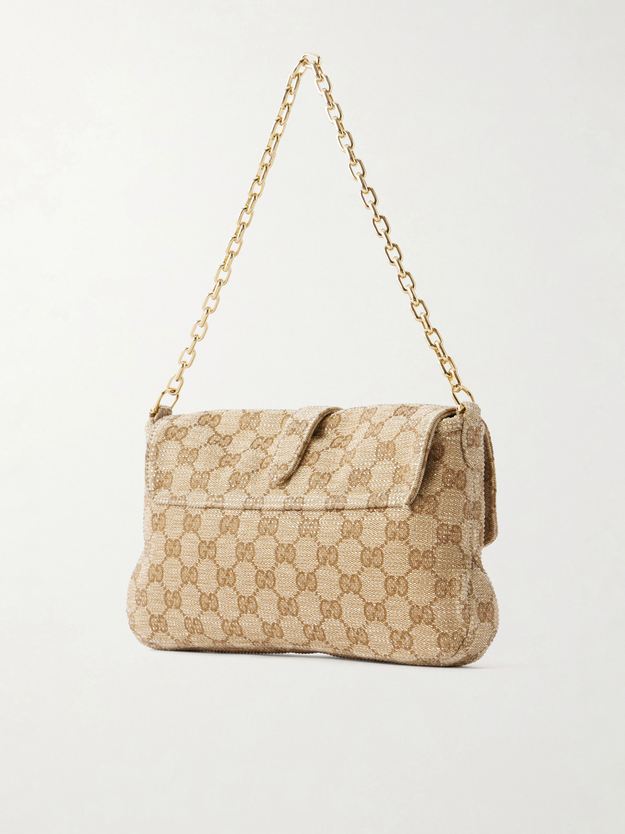 Gucci Aperitivo Crystal-Embellished Canvas-Jacquard Shoulder Bag