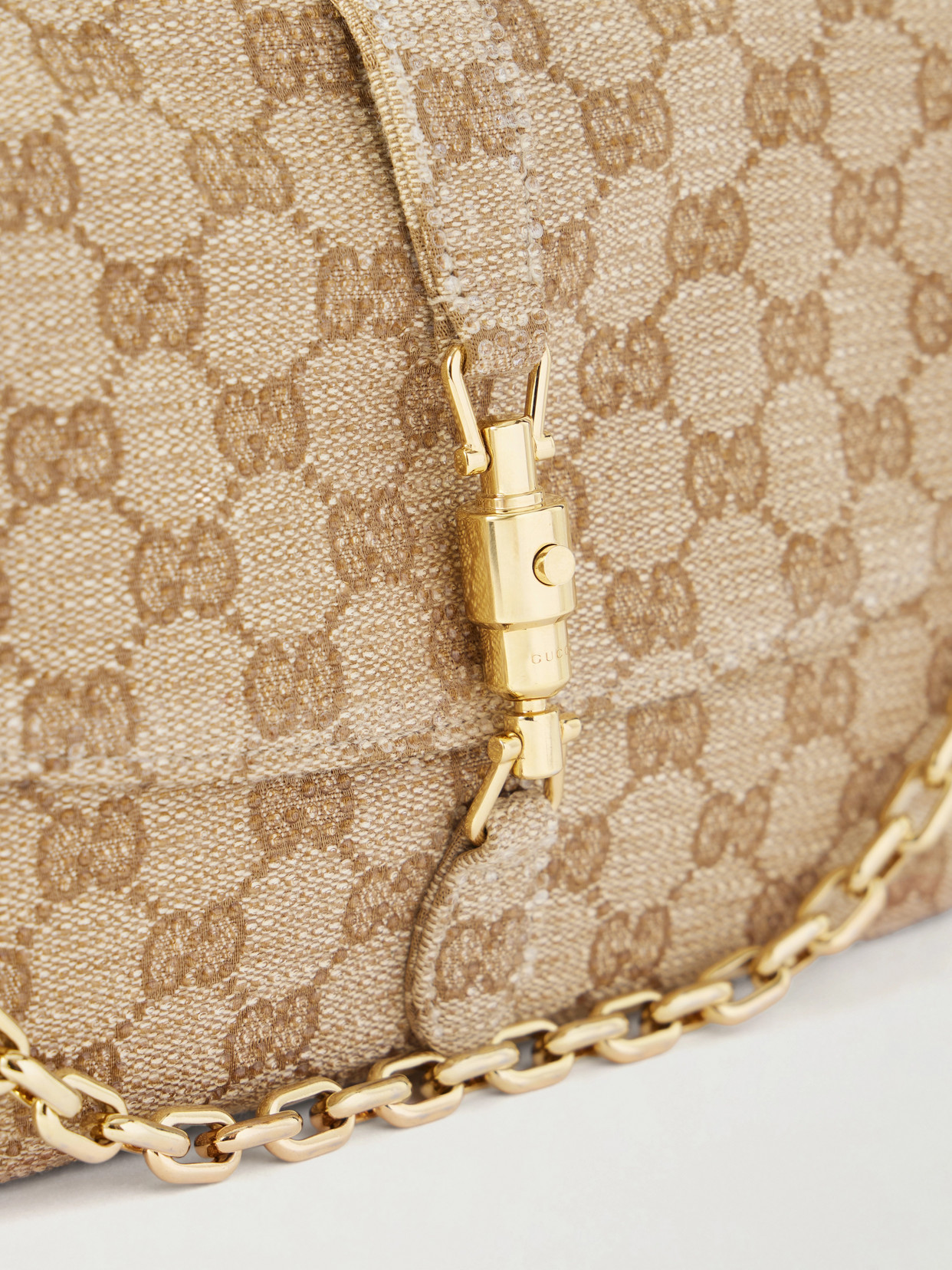 Gucci Aperitivo Crystal-Embellished Canvas-Jacquard Shoulder Bag