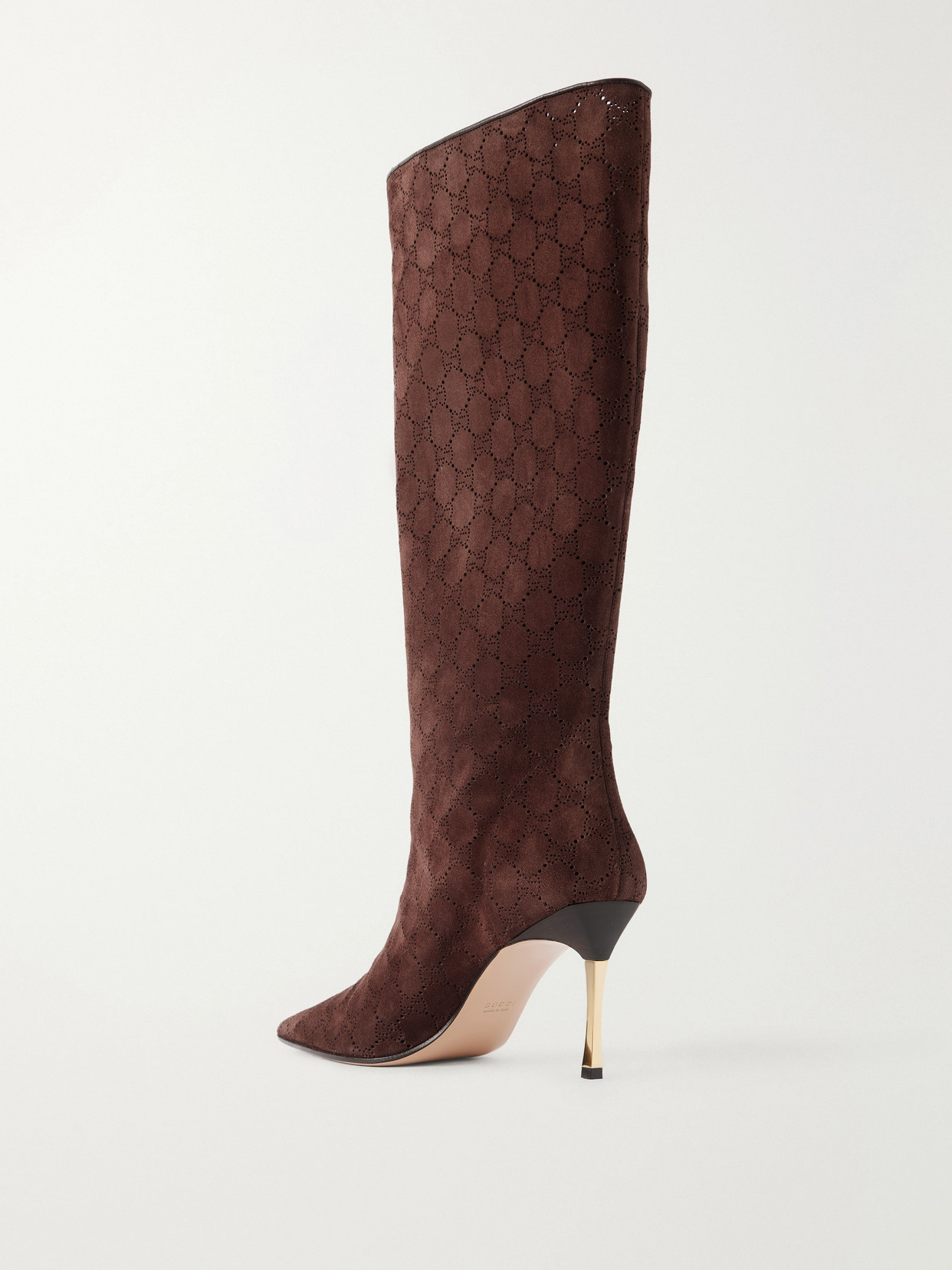 Bombshell 85 Perforated Suede Knee Boots