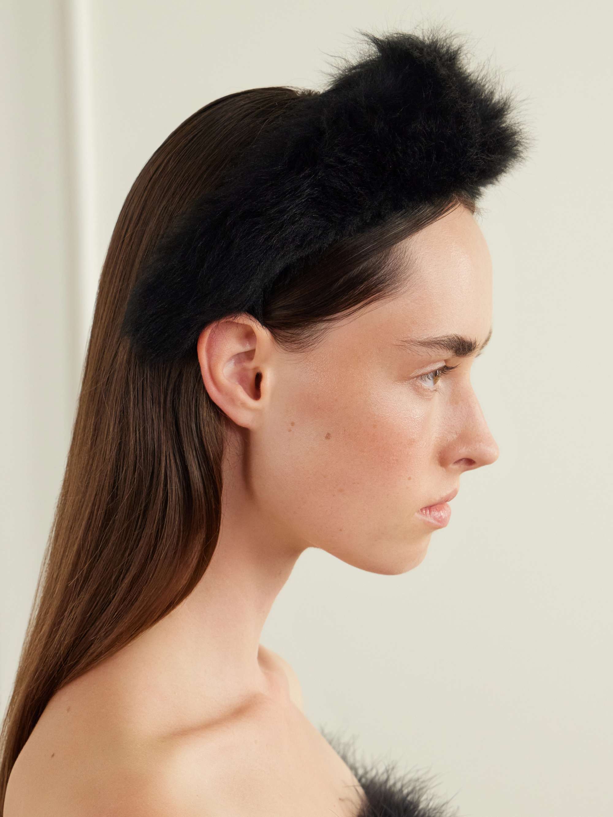 GUCCI GG-appliqué shearling headband | NET-A-PORTER