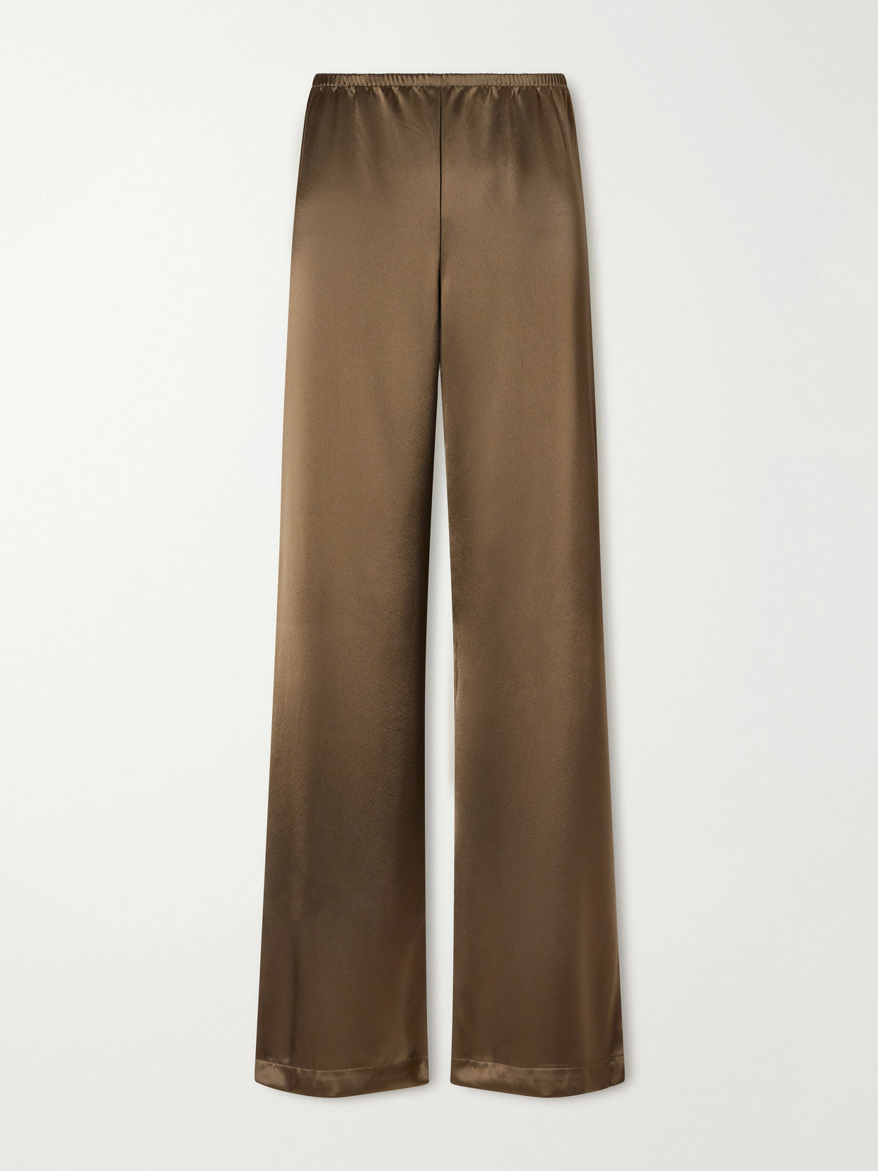Leset Barb Satin Wide-leg Pants In Burgundy