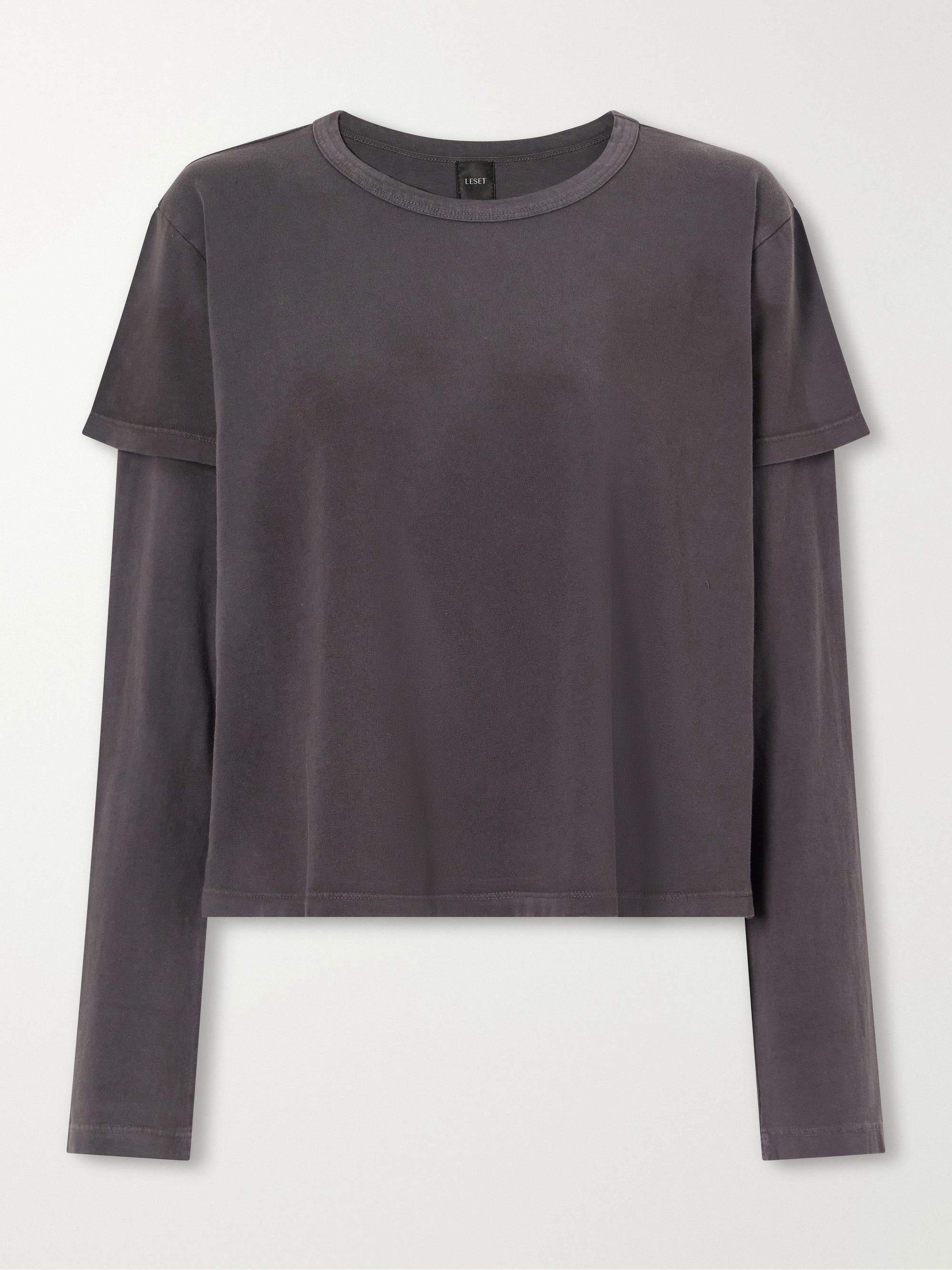 LESET Margo layered cotton-jersey T-shirt