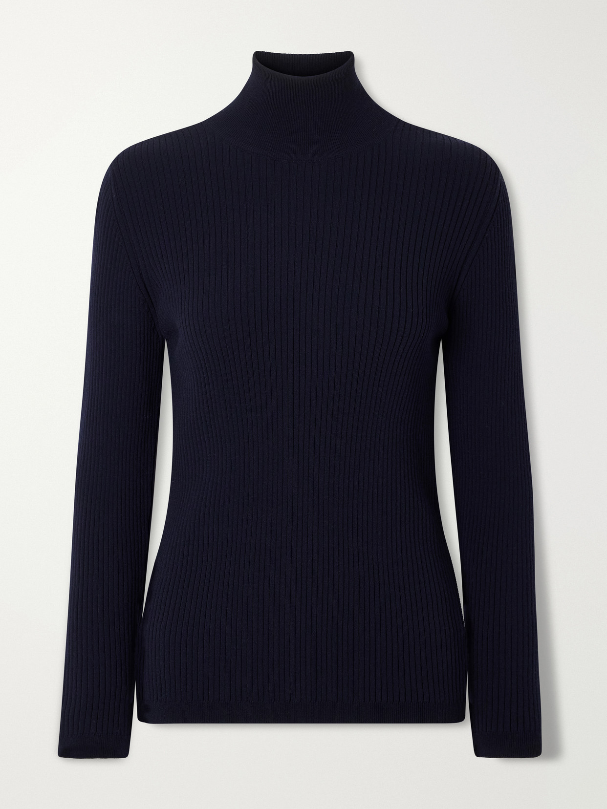 Fusalp Ancelle Logo-applliqué Cotton Ribbed-knit Sweater In Blue
