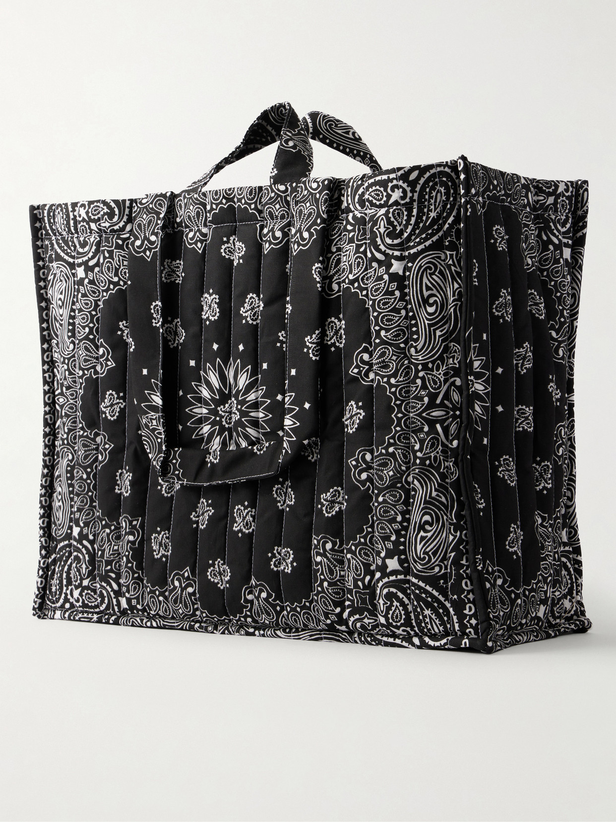 Maxi Quilted Cabas Printed Cotton-Canvas Tote