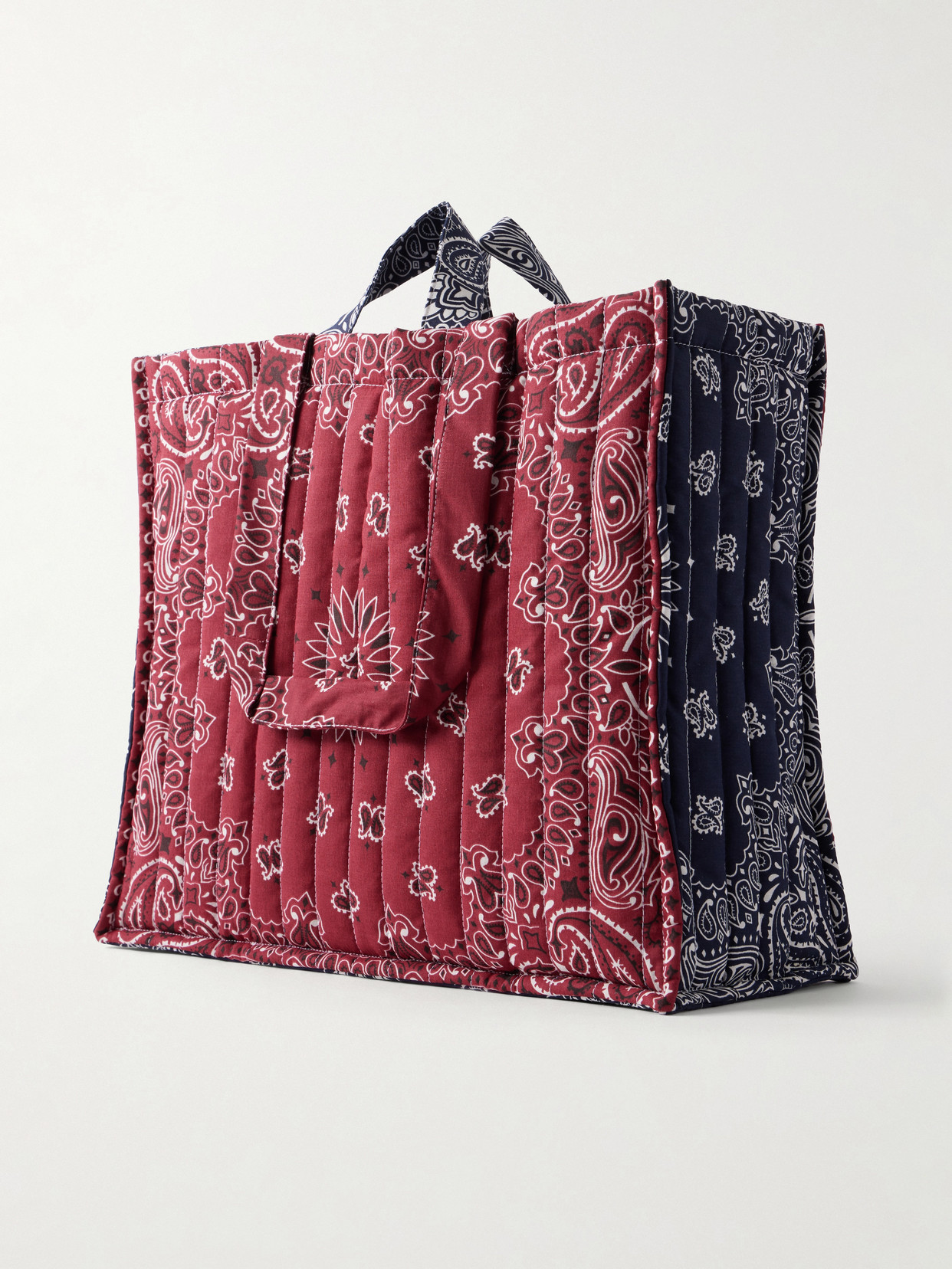 Maxi Quilted Cabas Love Embroidered Printed Cotton-Canvas Tote