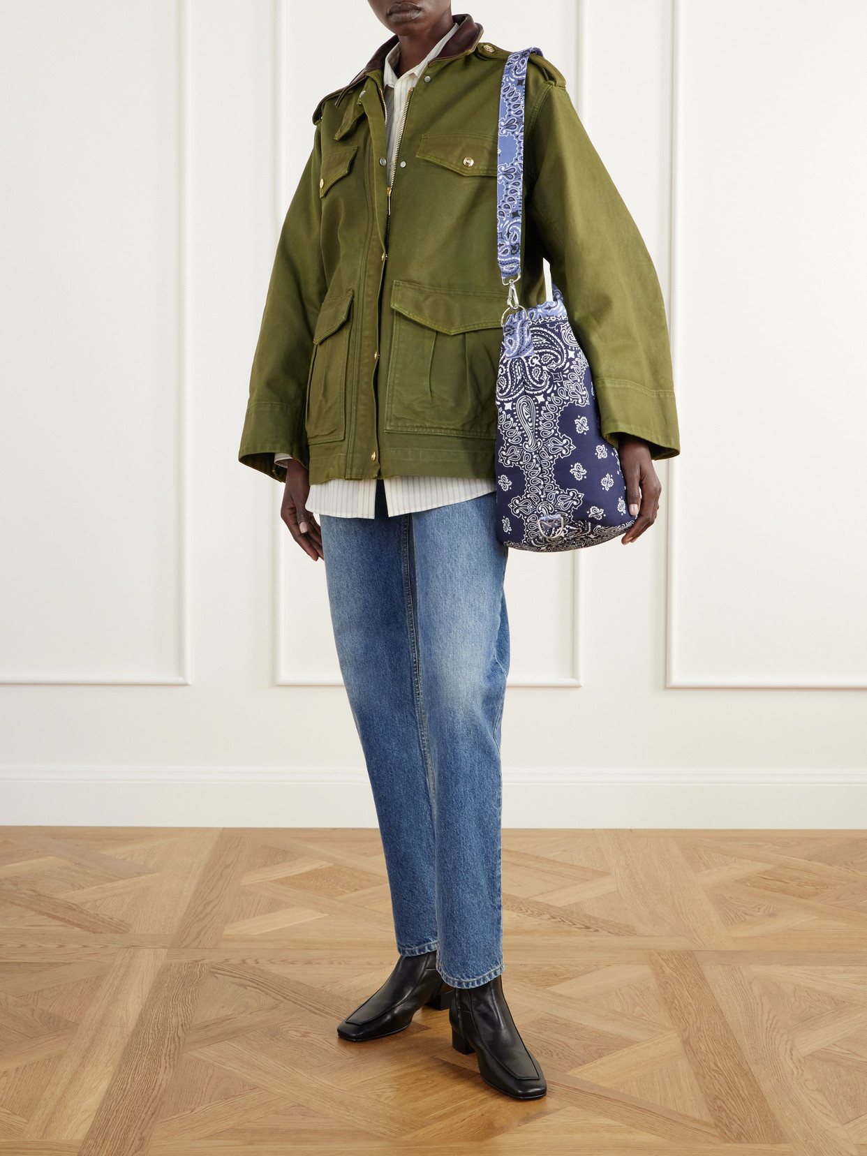 Seau Paisley-Print Cotton-Twill Tote
