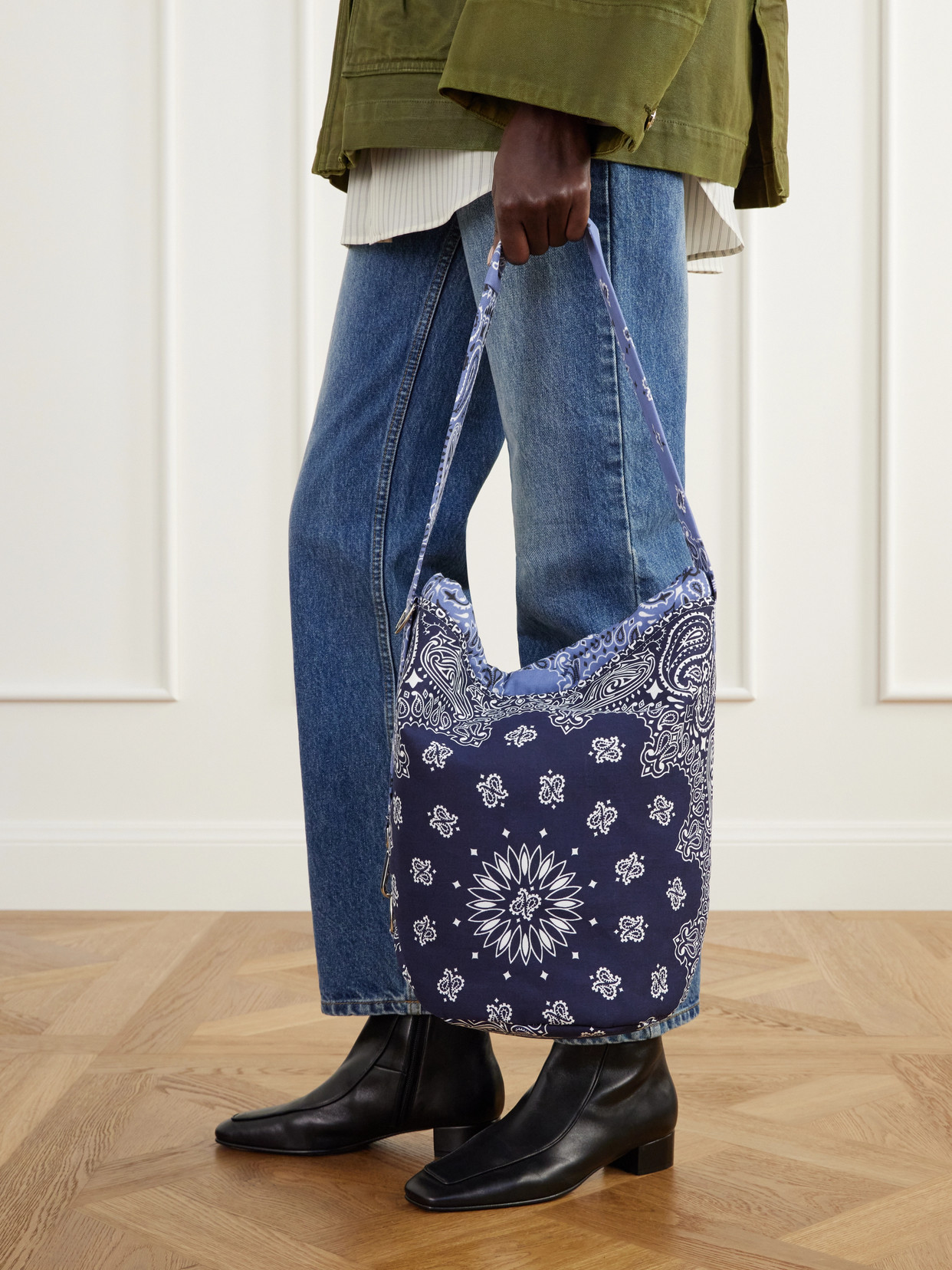 Seau Paisley-Print Cotton-Twill Tote